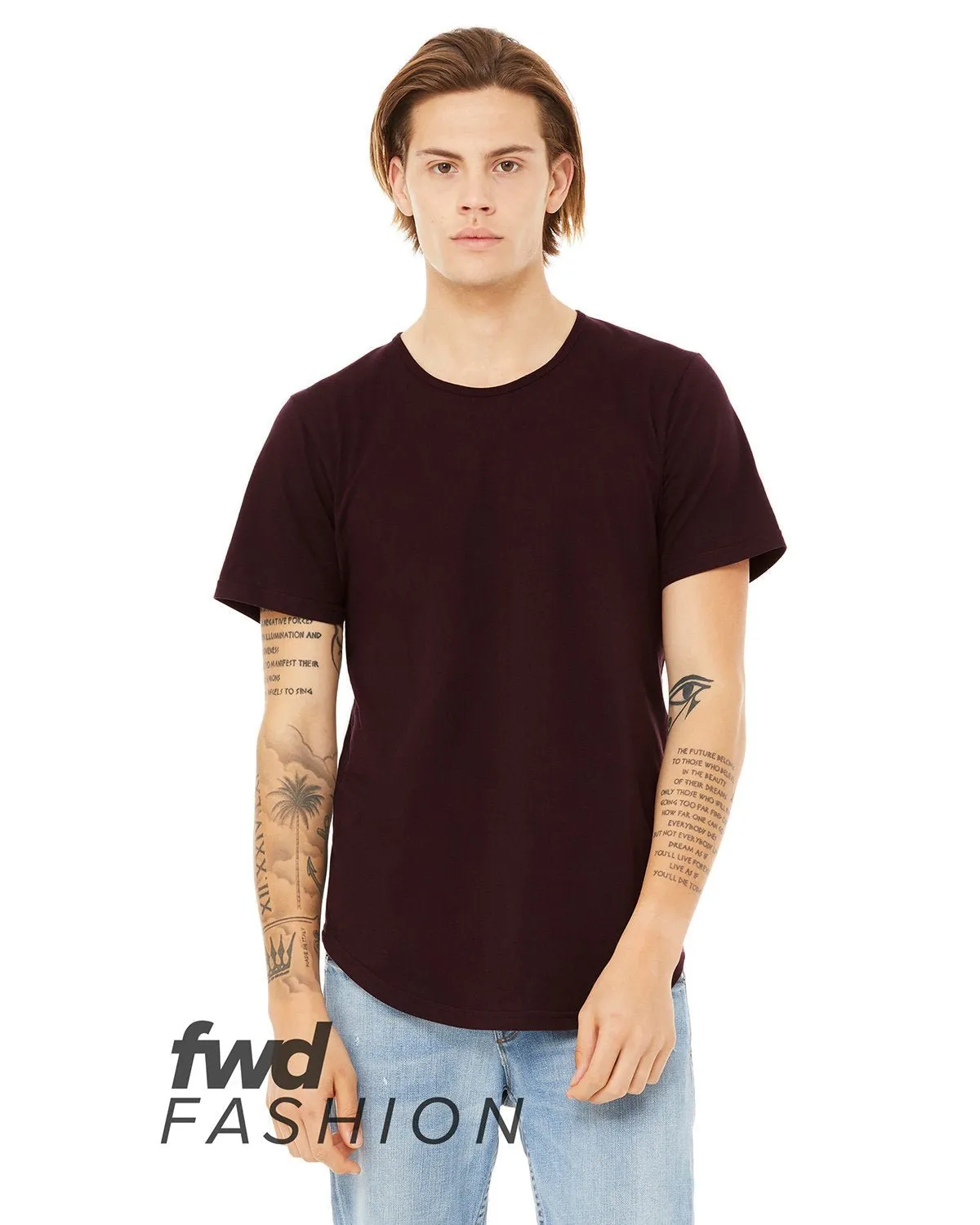Bella   Canvas 3003C FWD Fashion Herren T-Shirt mit kurzen Ärmeln und gerundetem Saum