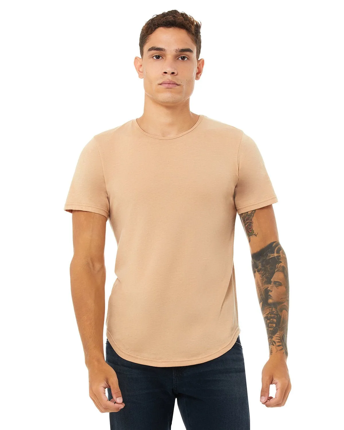 Bella   Canvas 3003C FWD Fashion Herren T-Shirt mit kurzen Ärmeln und gerundetem Saum