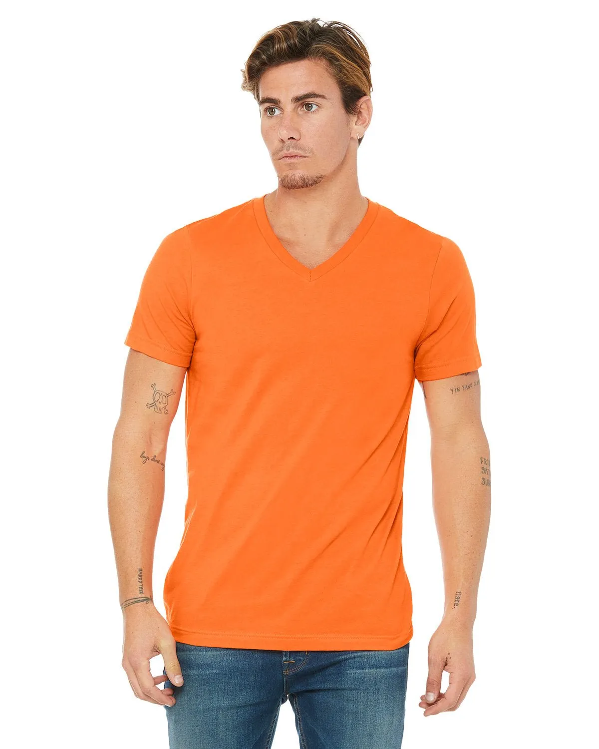 Bella   Canvas 3005 Unisex-Jersey-T-Shirt mit V-Ausschnitt und kurzen Ärmeln