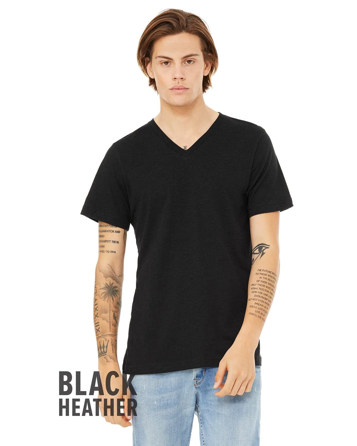 Bella   Canvas 3005 Unisex-Jersey-T-Shirt mit V-Ausschnitt und kurzen Ärmeln