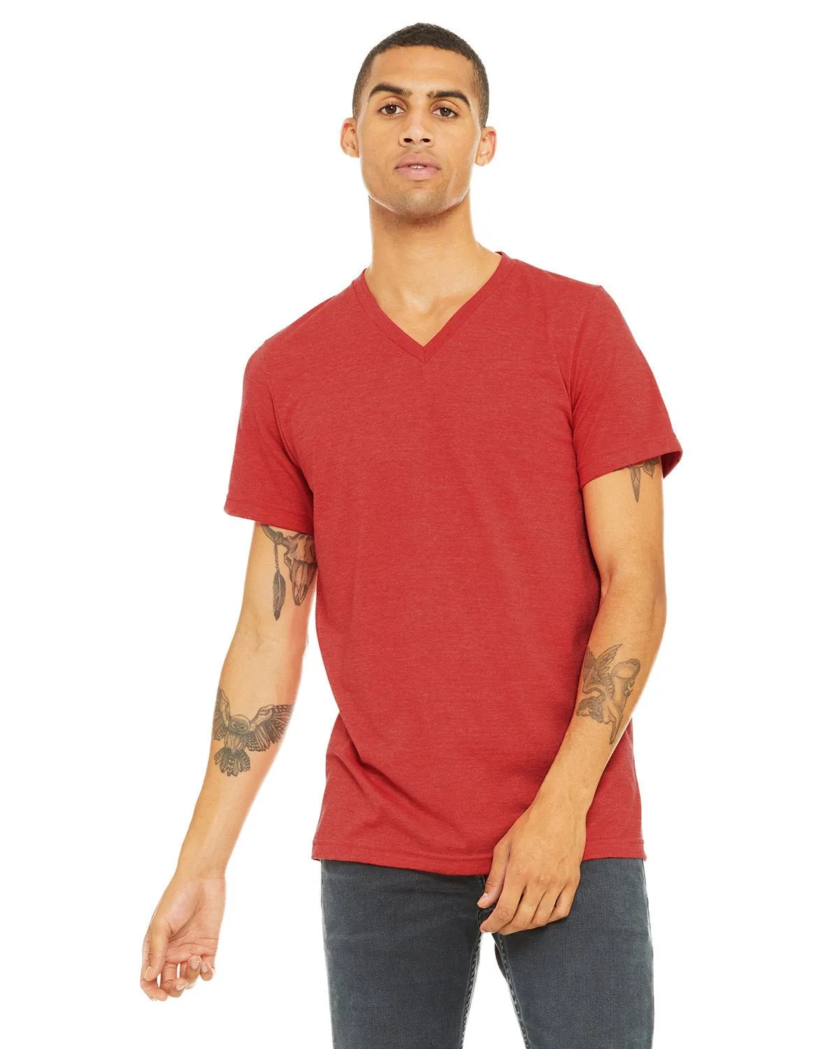 Bella   Canvas 3005 Unisex-Jersey-T-Shirt mit V-Ausschnitt und kurzen Ärmeln