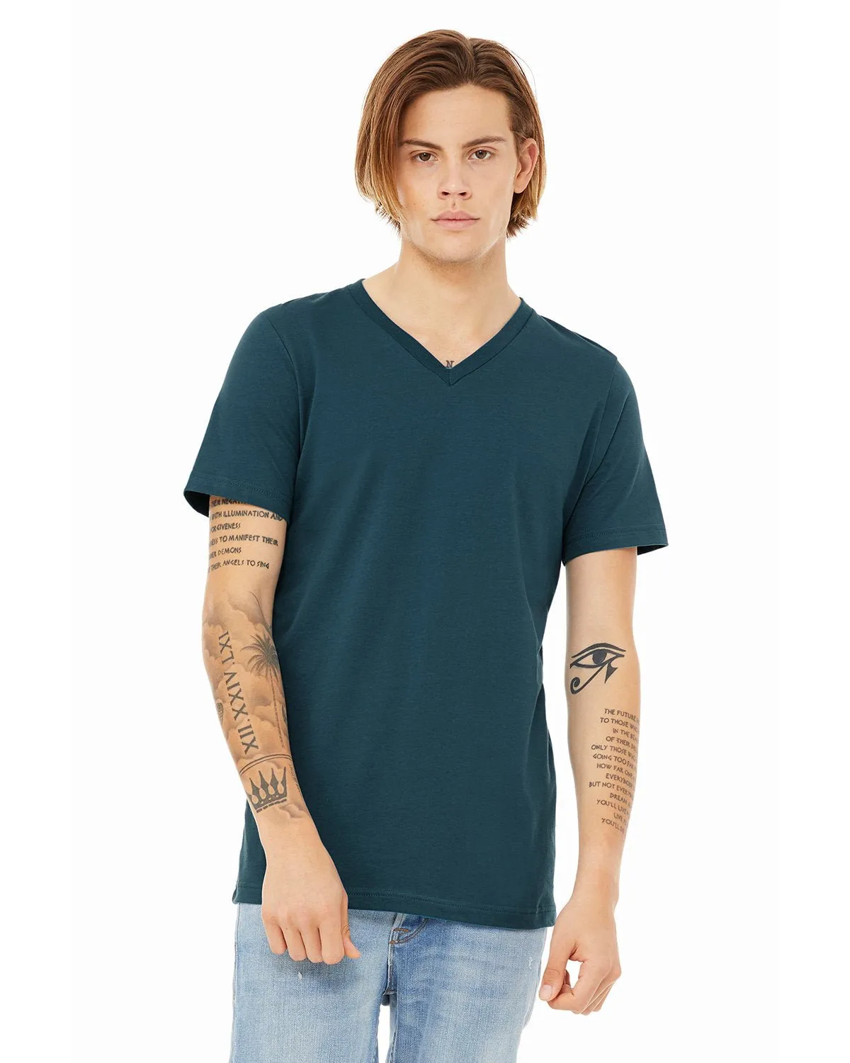 Bella   Canvas 3005 Unisex-Jersey-T-Shirt mit V-Ausschnitt und kurzen Ärmeln