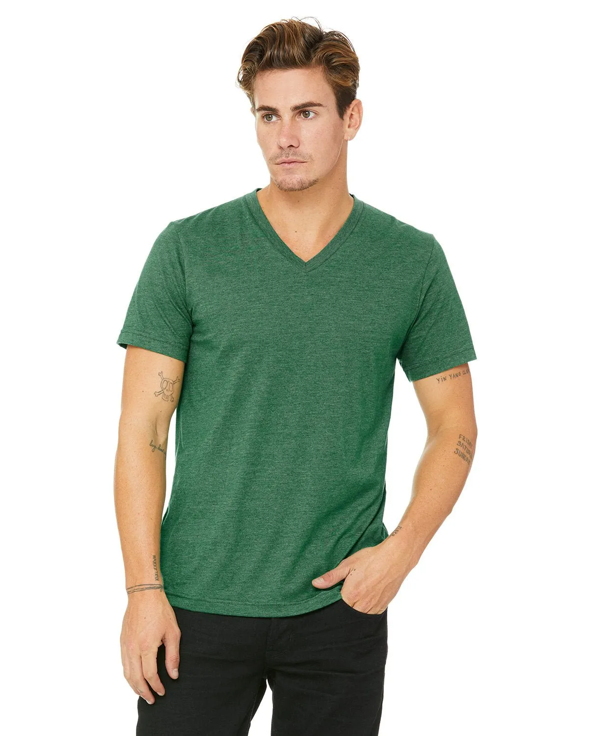 Bella   Canvas 3005 Unisex-Jersey-T-Shirt mit V-Ausschnitt und kurzen Ärmeln