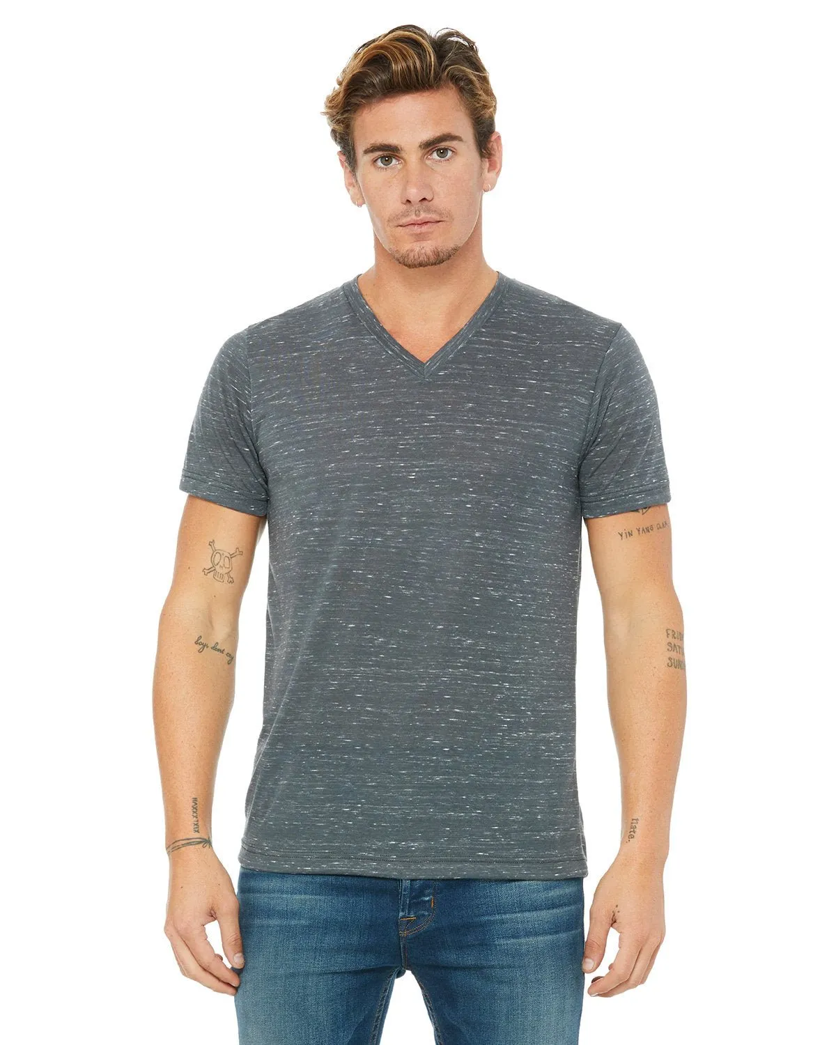 Bella   Canvas 3005 Unisex-Jersey-T-Shirt mit V-Ausschnitt und kurzen Ärmeln