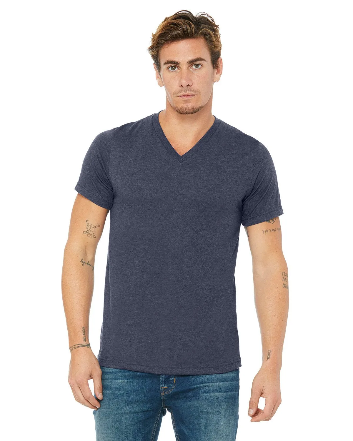 Bella   Canvas 3005 Unisex-Jersey-T-Shirt mit V-Ausschnitt und kurzen Ärmeln