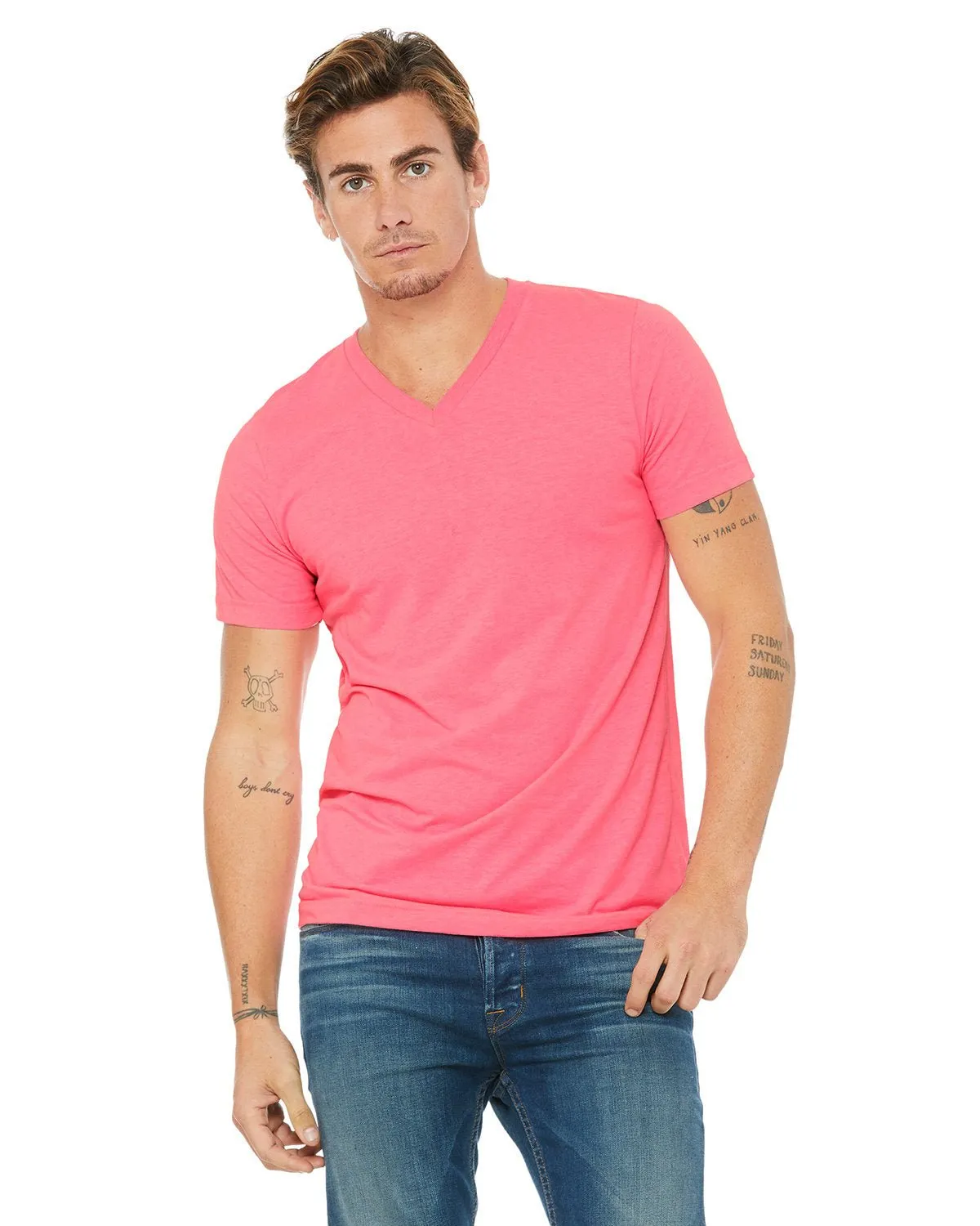 Bella   Canvas 3005 Unisex-Jersey-T-Shirt mit V-Ausschnitt und kurzen Ärmeln