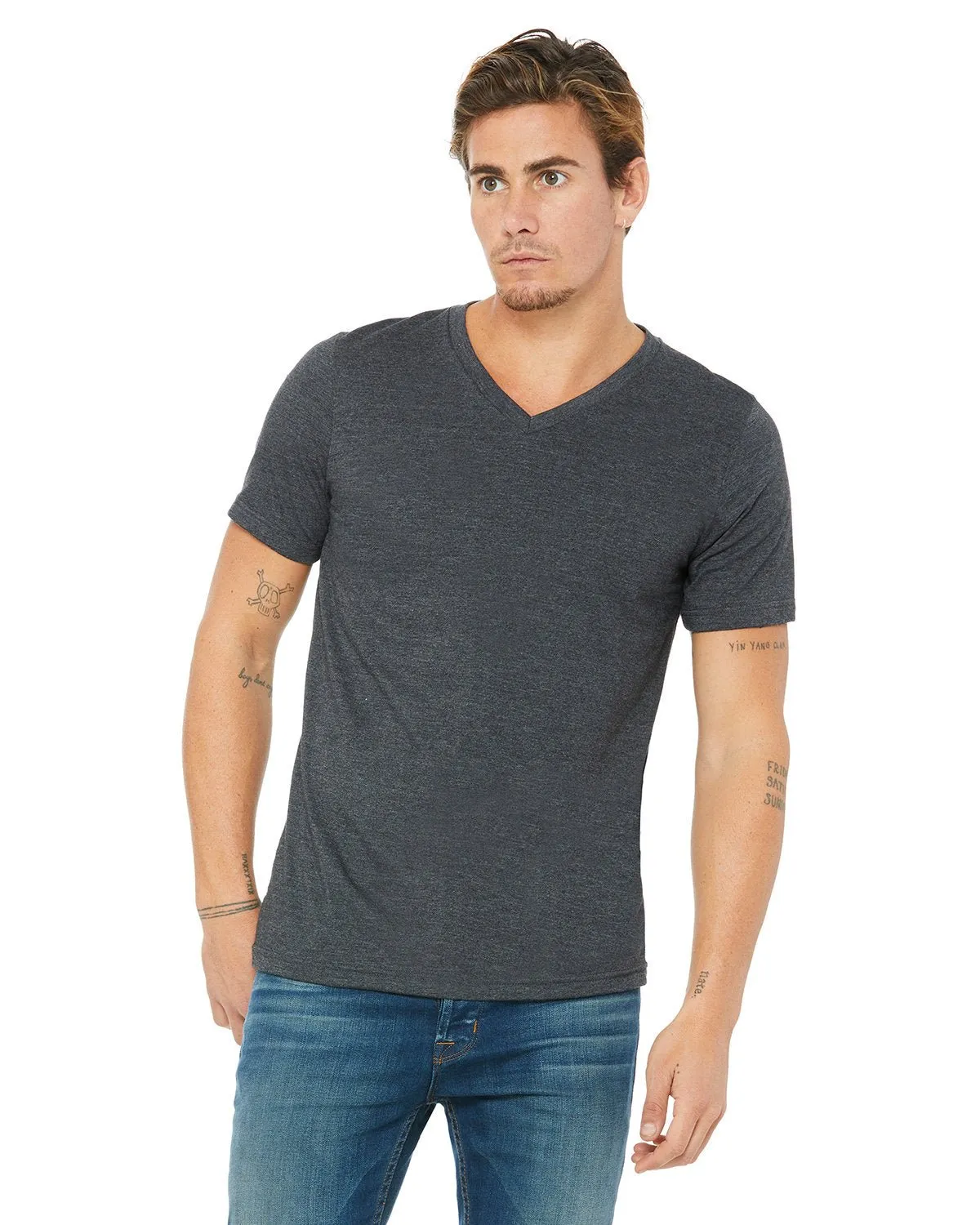 Bella   Canvas 3005 Unisex-Jersey-T-Shirt mit V-Ausschnitt und kurzen Ärmeln