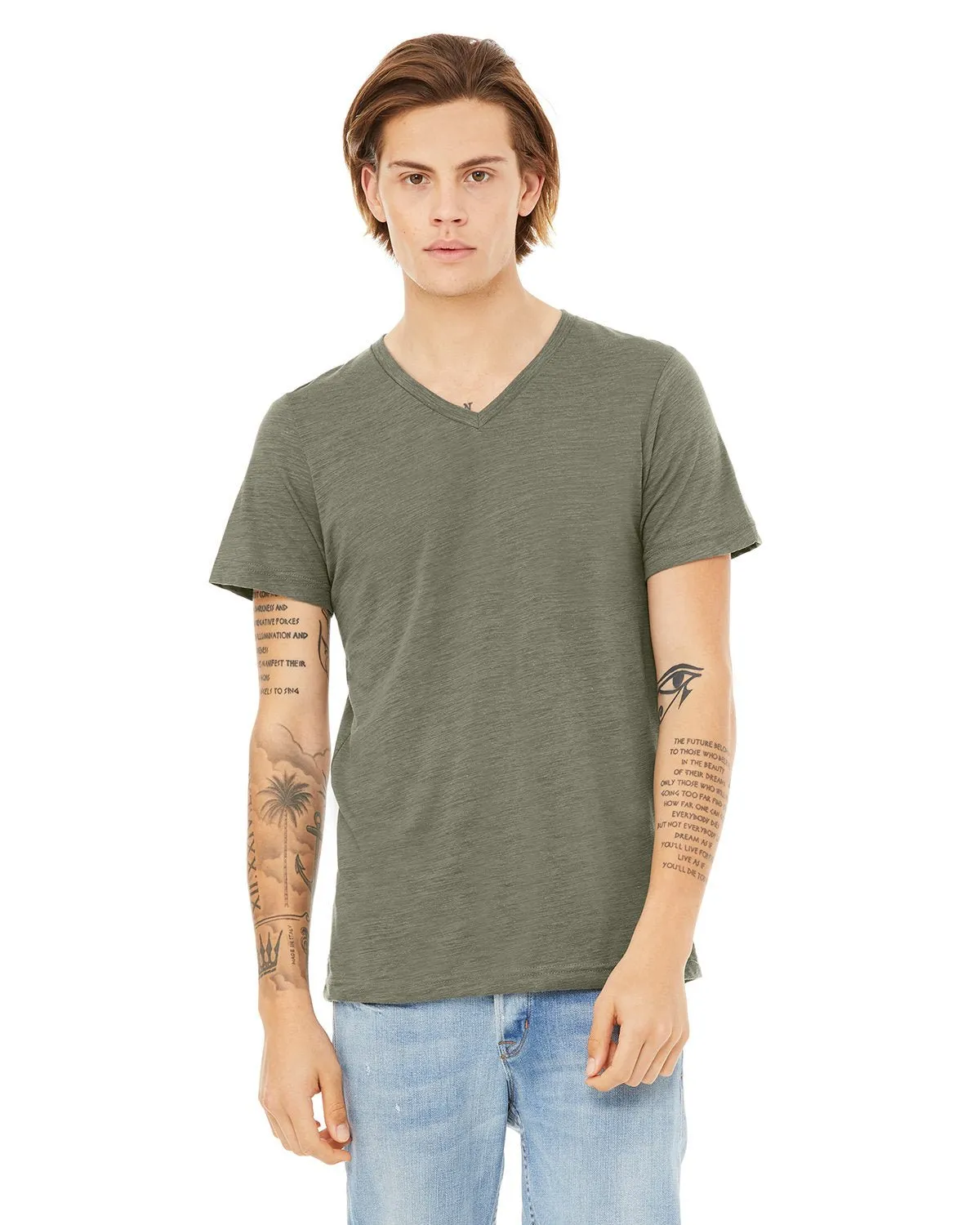 Bella   Canvas 3005 Unisex-Jersey-T-Shirt mit V-Ausschnitt und kurzen Ärmeln