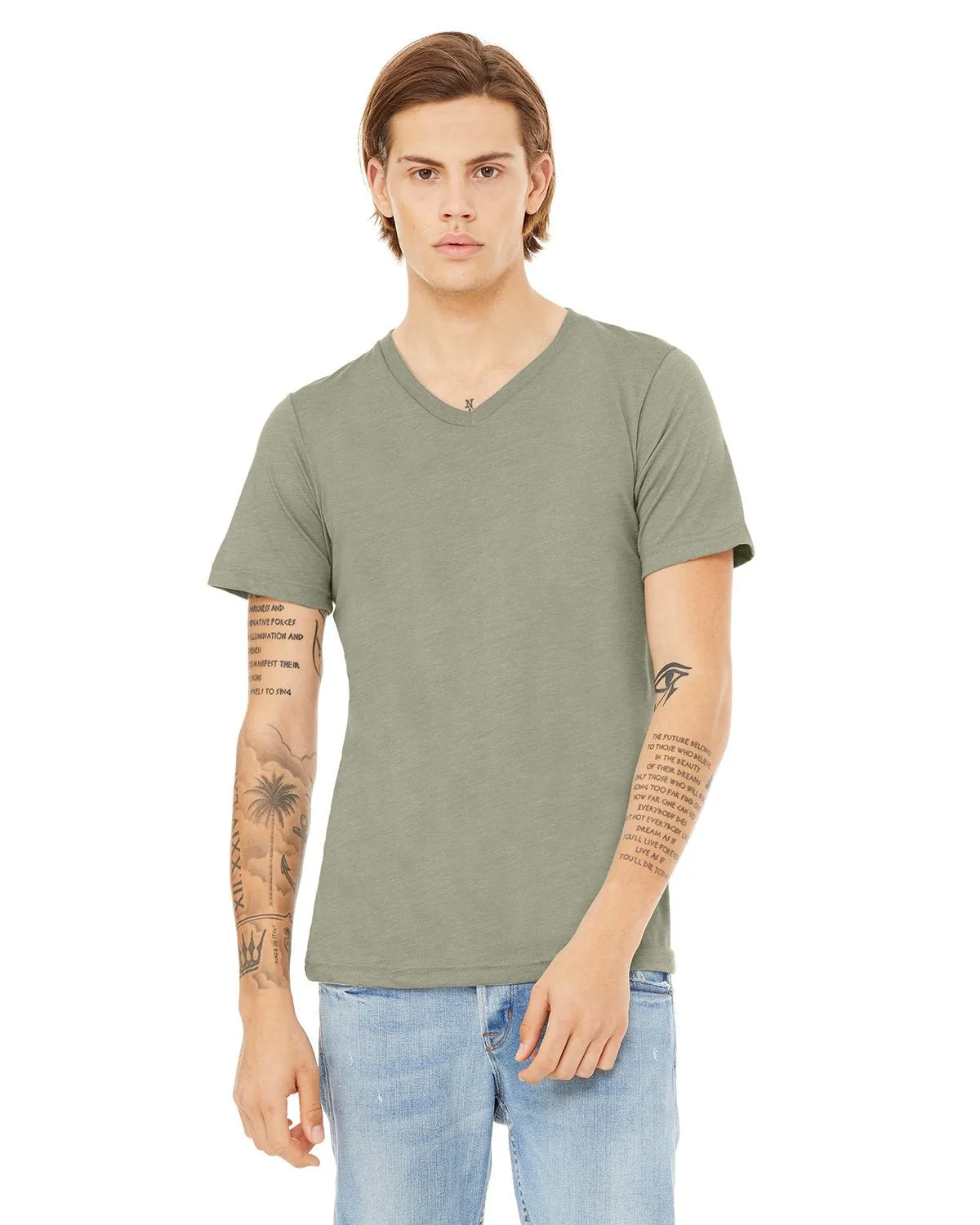 Bella   Canvas 3005 Unisex-Jersey-T-Shirt mit V-Ausschnitt und kurzen Ärmeln