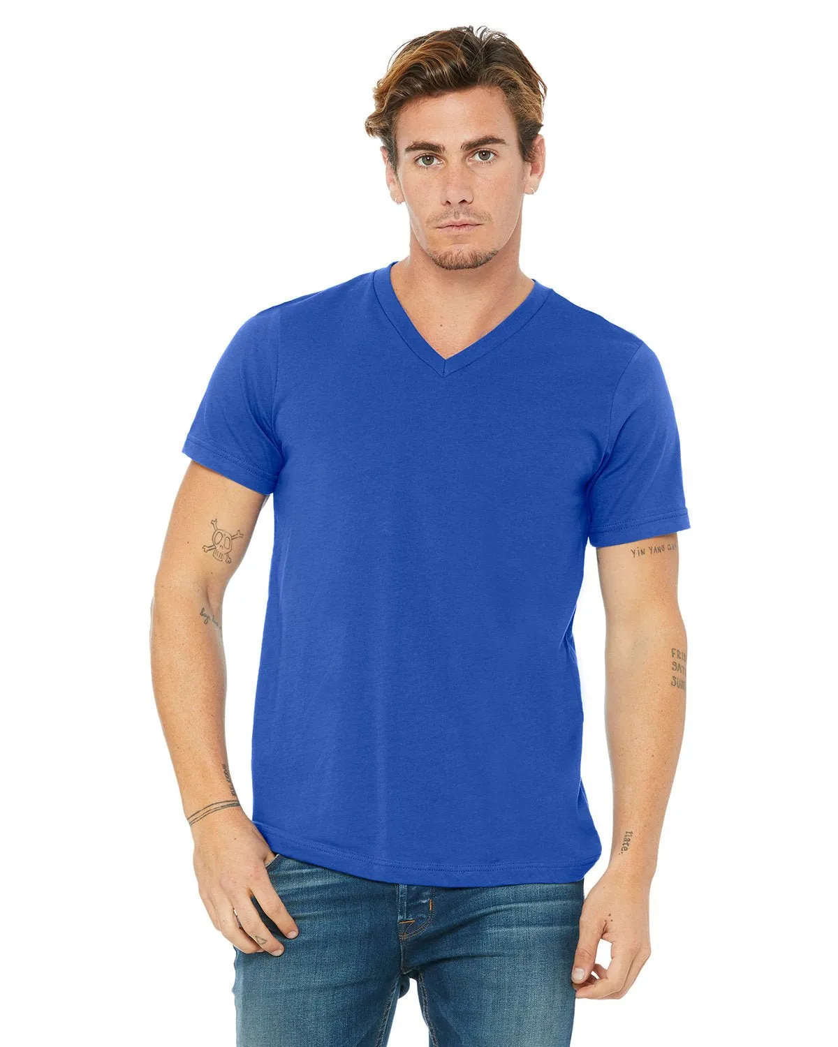 Bella   Canvas 3005 Unisex-Jersey-T-Shirt mit V-Ausschnitt und kurzen Ärmeln