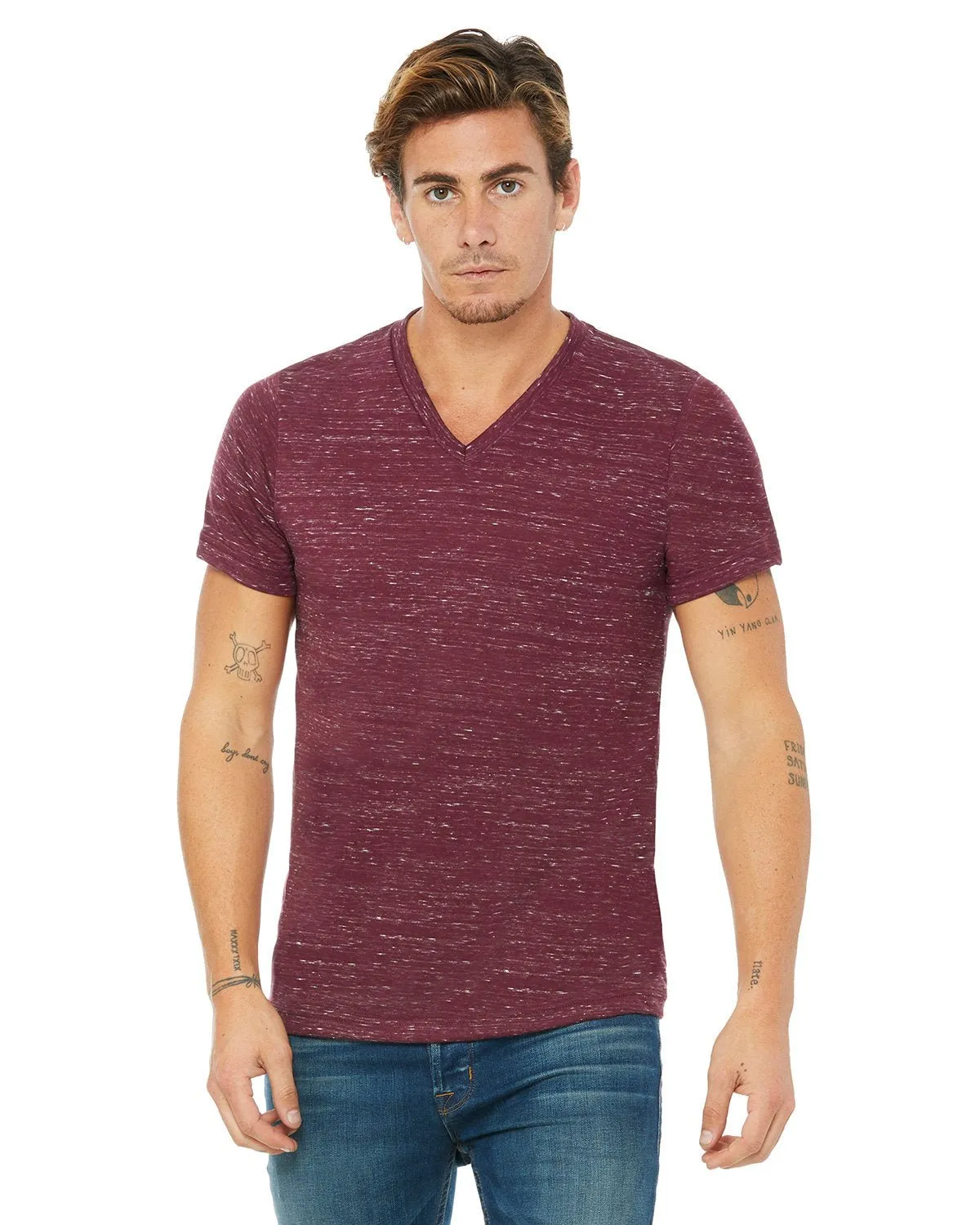 Bella   Canvas 3005 Unisex-Jersey-T-Shirt mit V-Ausschnitt und kurzen Ärmeln