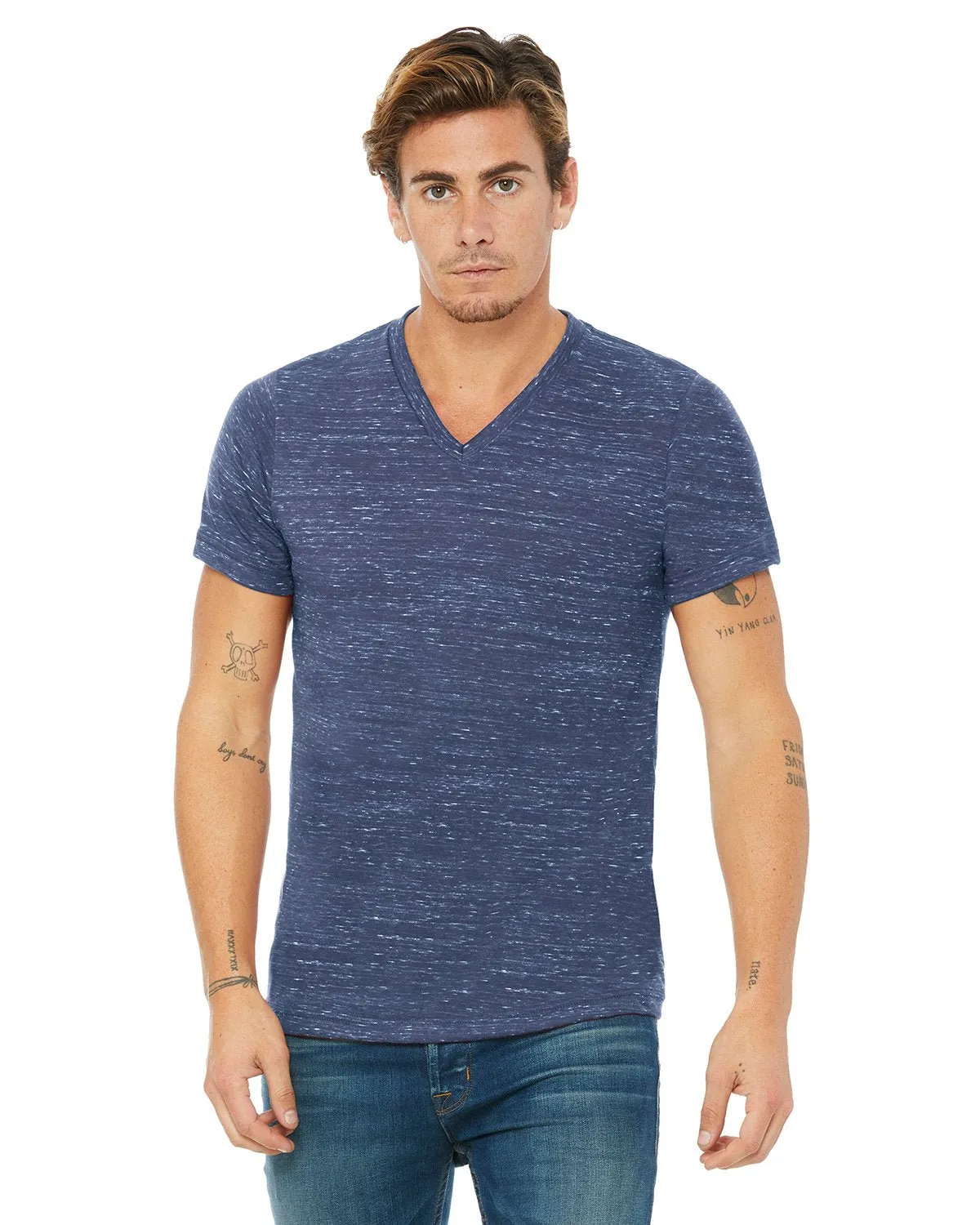 Bella   Canvas 3005 Unisex-Jersey-T-Shirt mit V-Ausschnitt und kurzen Ärmeln