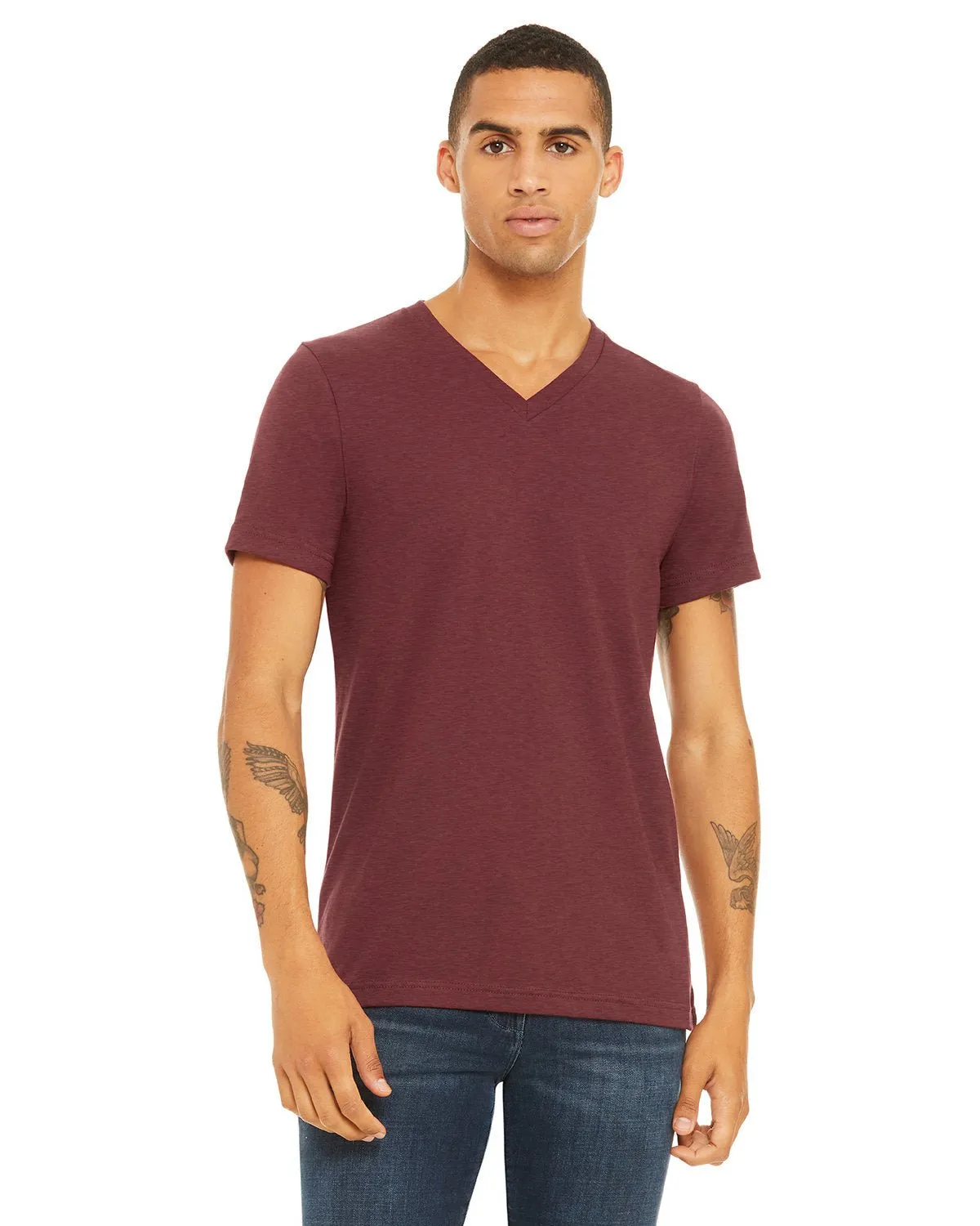 Bella   Canvas 3005 Unisex-Jersey-T-Shirt mit V-Ausschnitt und kurzen Ärmeln