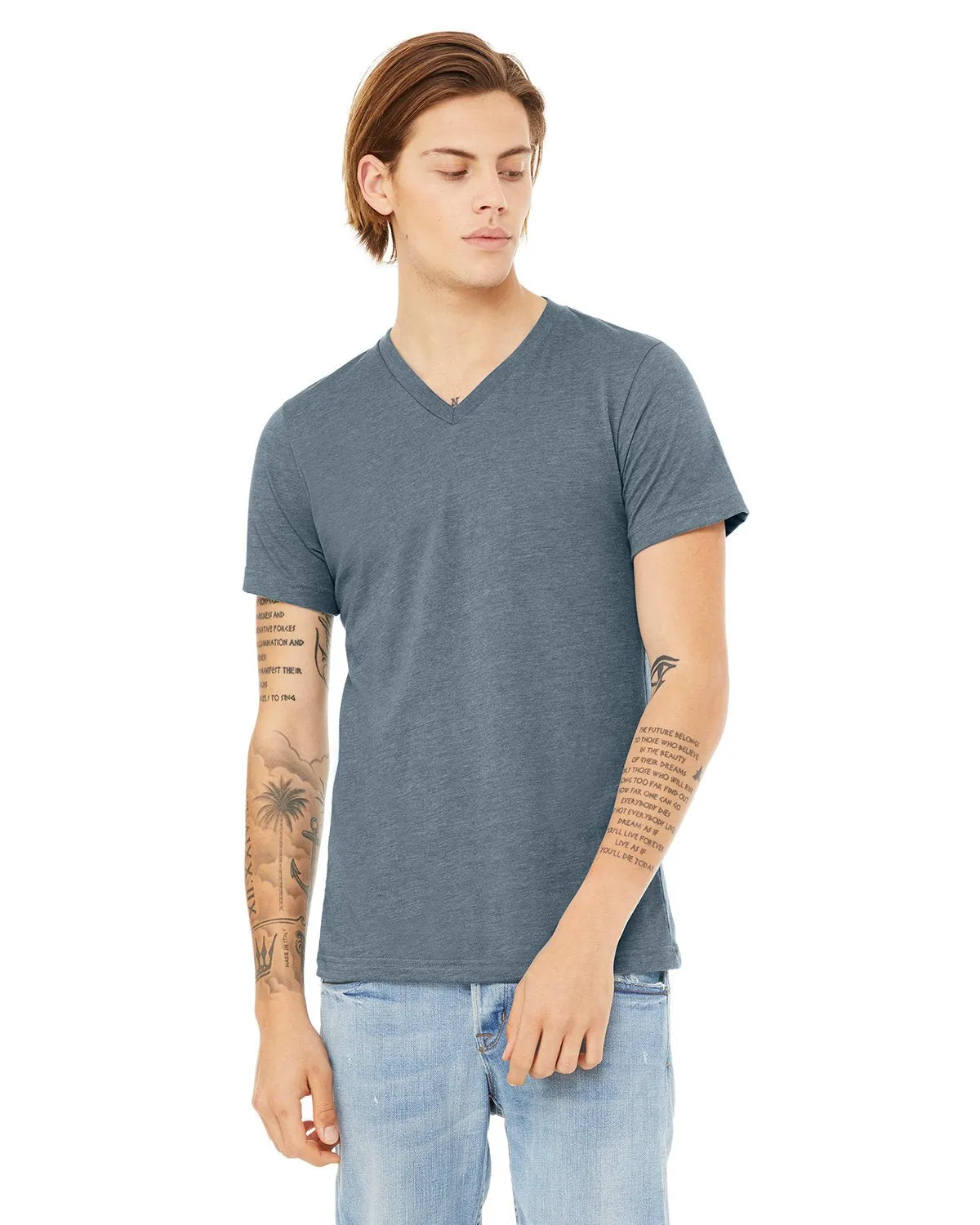 Bella   Canvas 3005 Unisex-Jersey-T-Shirt mit V-Ausschnitt und kurzen Ärmeln