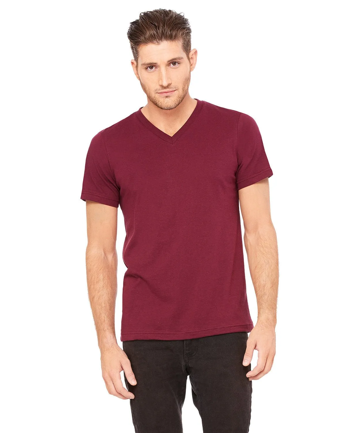 Bella   Canvas 3005 Unisex-Jersey-T-Shirt mit V-Ausschnitt und kurzen Ärmeln
