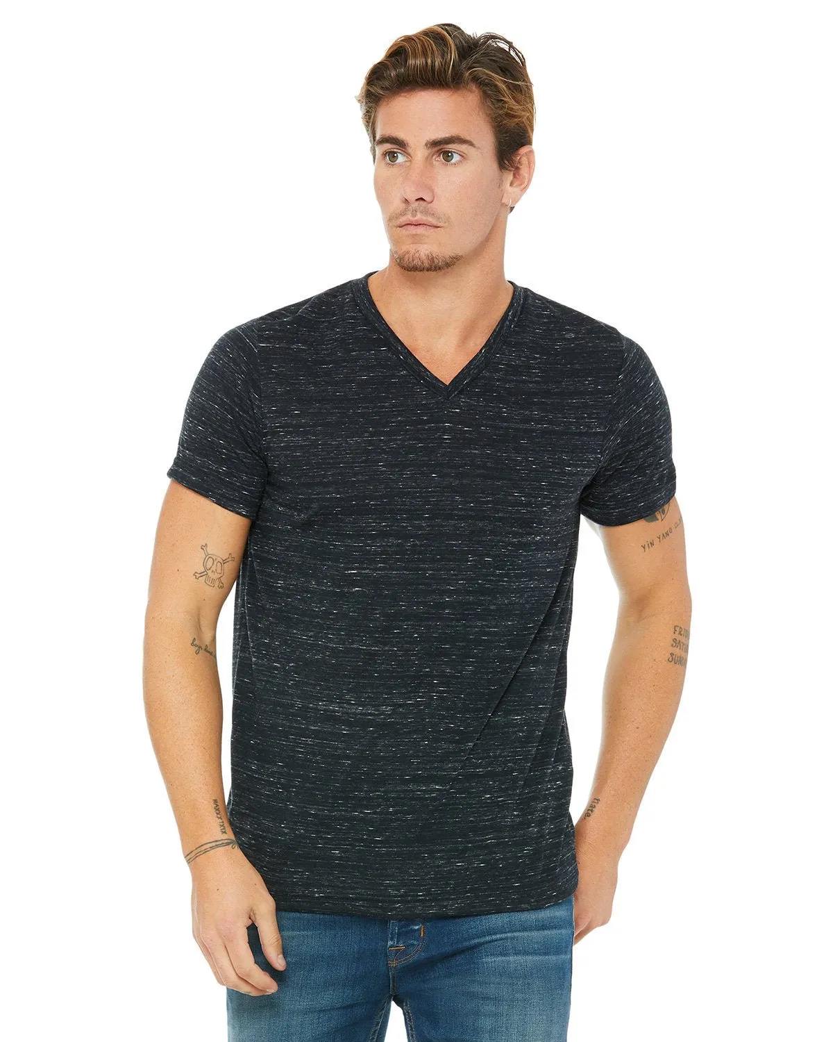 Bella   Canvas 3005 Unisex-Jersey-T-Shirt mit V-Ausschnitt und kurzen Ärmeln