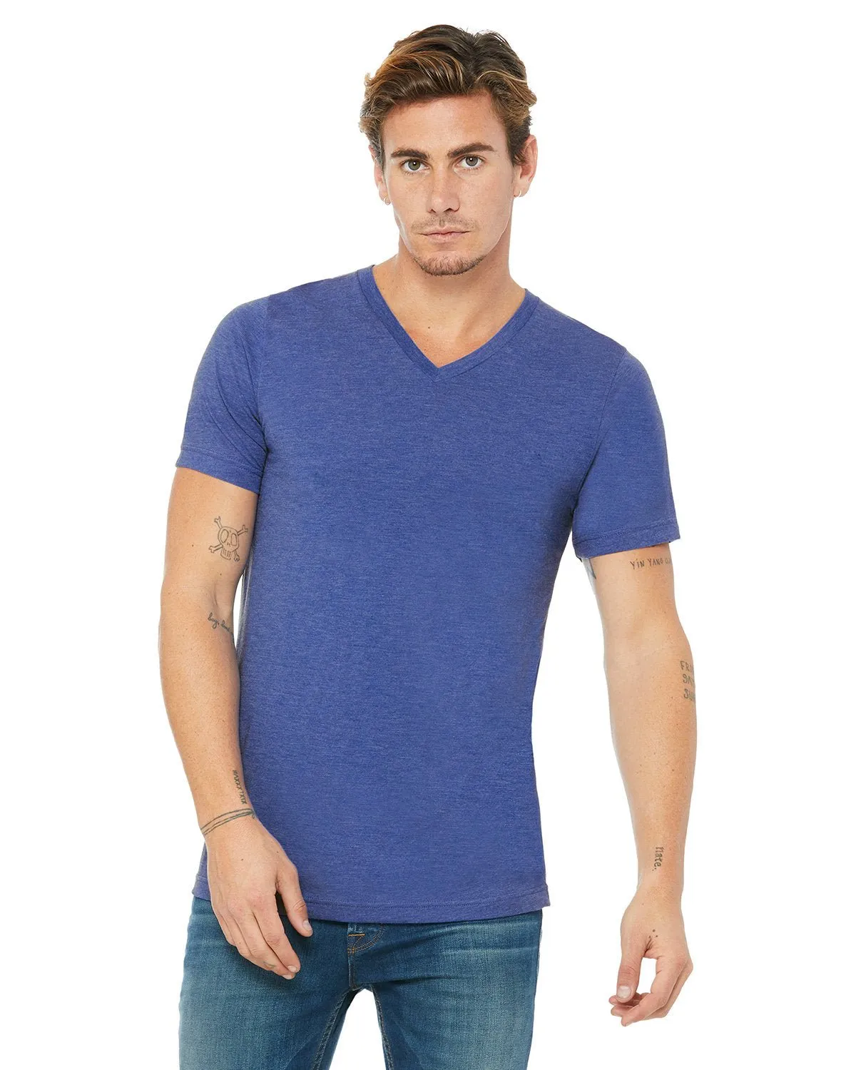 Bella   Canvas 3005 Unisex-Jersey-T-Shirt mit V-Ausschnitt und kurzen Ärmeln