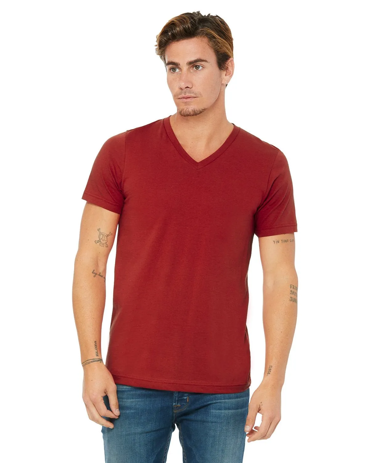 Bella   Canvas 3005 Unisex-Jersey-T-Shirt mit V-Ausschnitt und kurzen Ärmeln