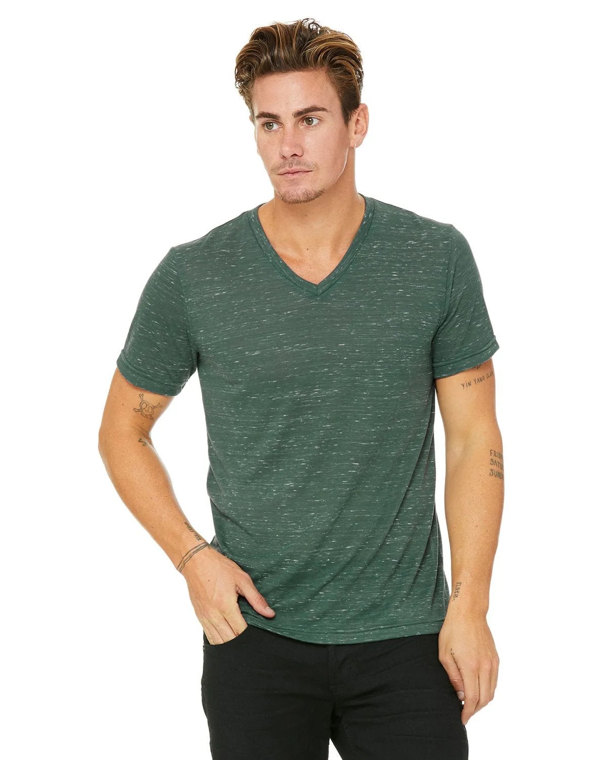 Bella   Canvas 3005 Unisex-Jersey-T-Shirt mit V-Ausschnitt und kurzen Ärmeln