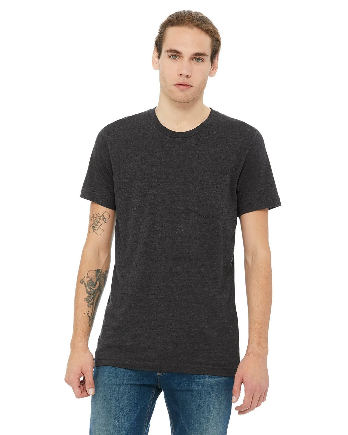 Bella   Canvas 3021 Herren-Jersey T-Shirt mit Kurzarm und Tasche