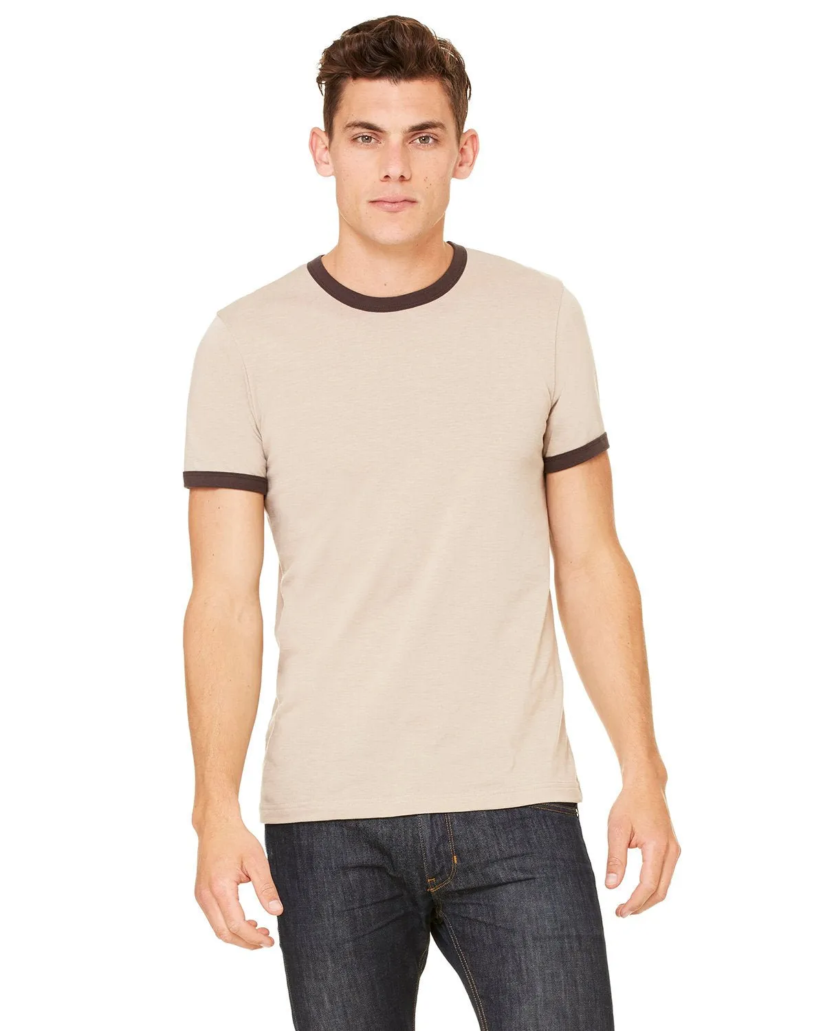 Bella   Canvas 3055C Herren-Jersey Kurzarm-Ringer T-Shirt