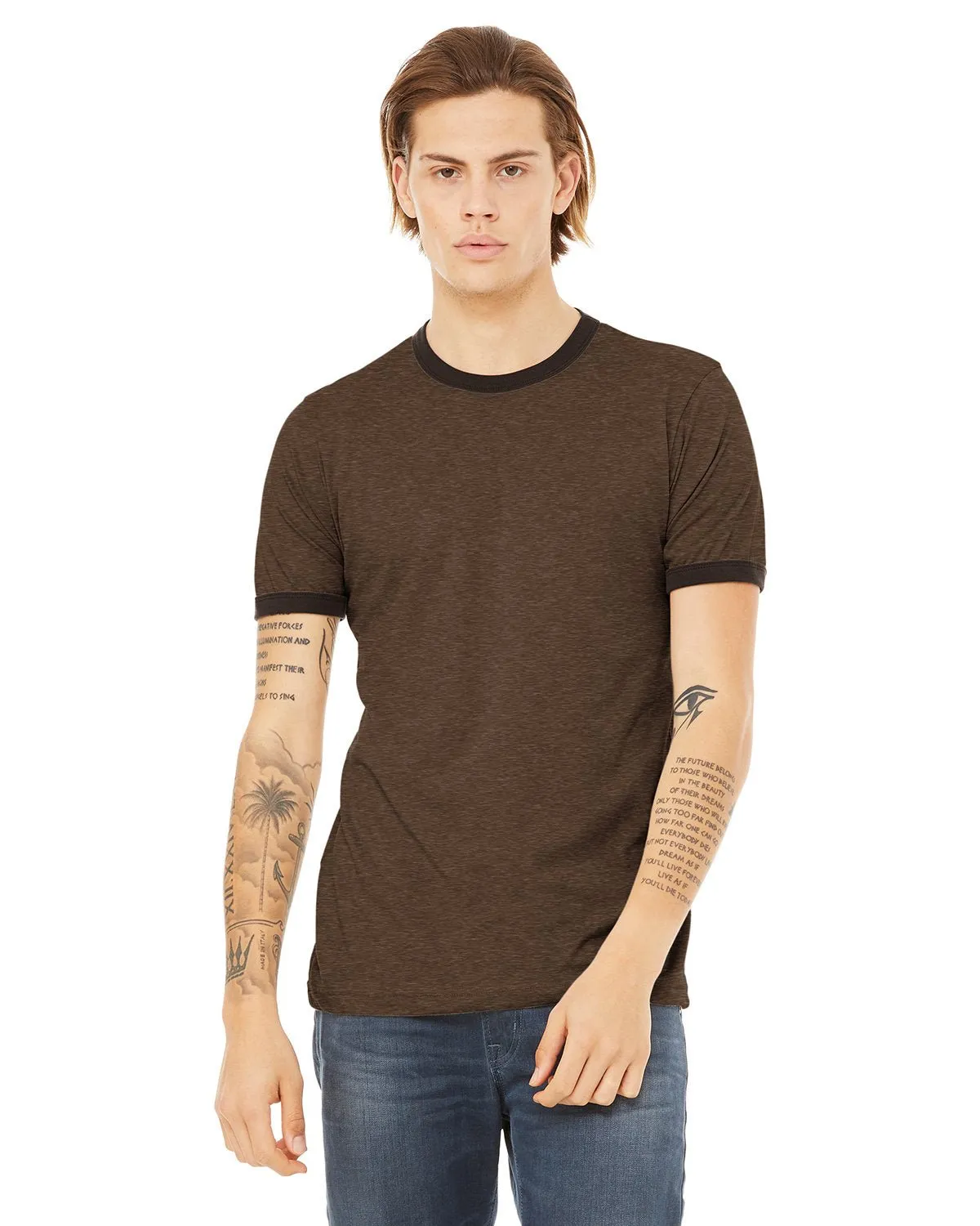 Bella   Canvas 3055C Herren-Jersey Kurzarm-Ringer T-Shirt