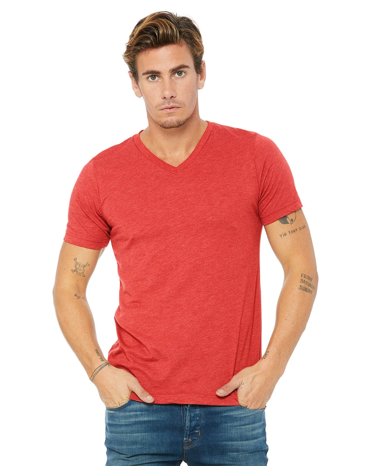 Bella   Canvas 3415C Unisex Triblend V-Ausschnitt T-Shirt