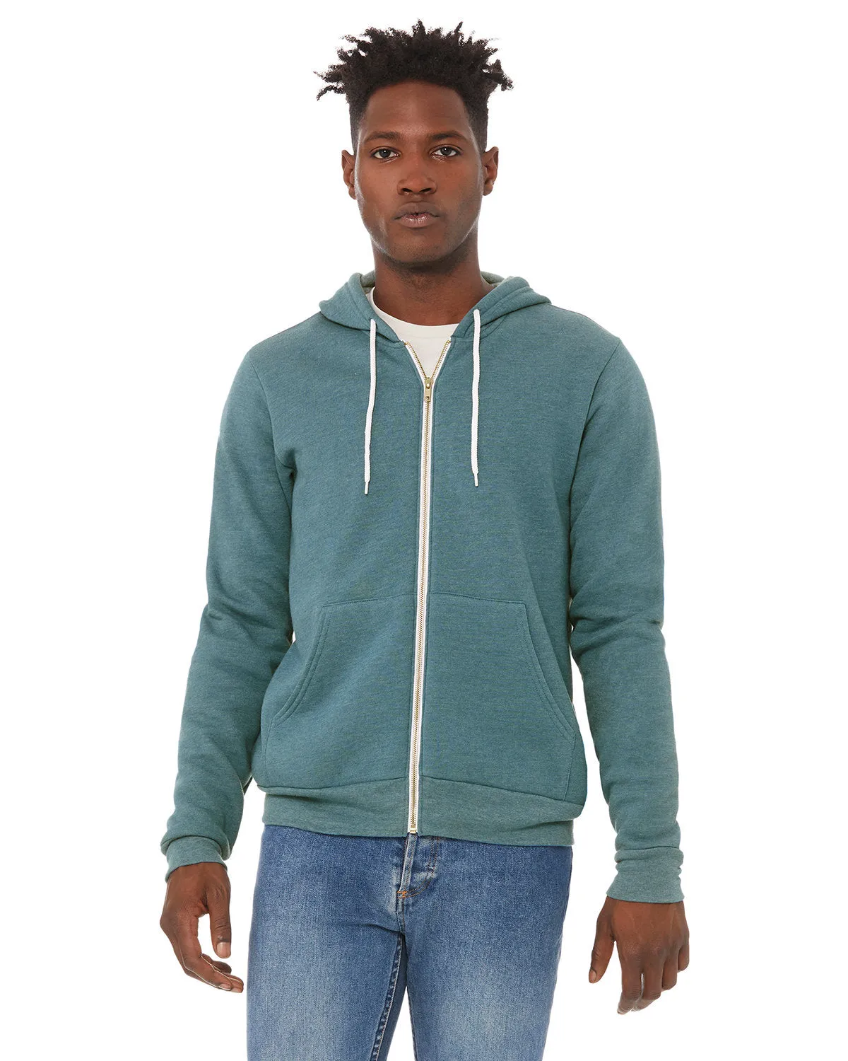 Bella   Canvas 3739 Unisex Poly-Cotton Fleece Full-Zip Kapuzenpullover