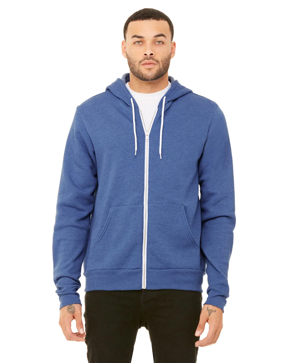 Bella   Canvas 3739 Unisex Poly-Cotton Fleece Full-Zip Kapuzenpullover