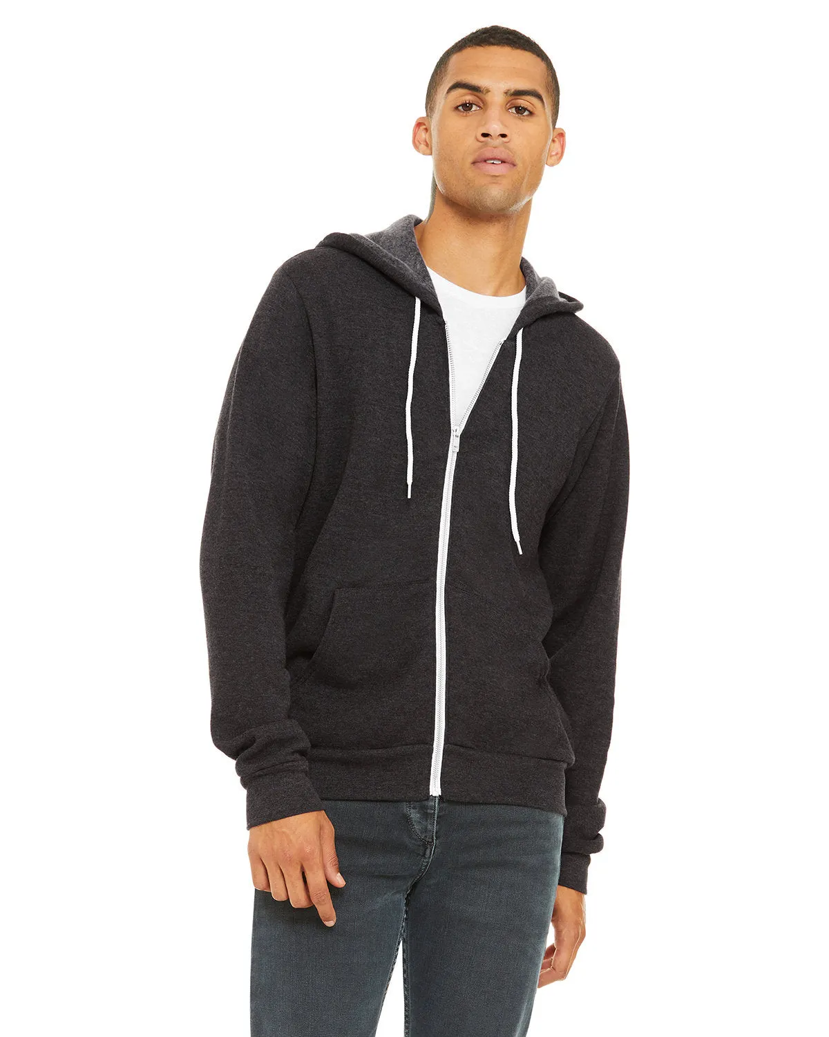Bella   Canvas 3739 Unisex Poly-Cotton Fleece Full-Zip Kapuzenpullover