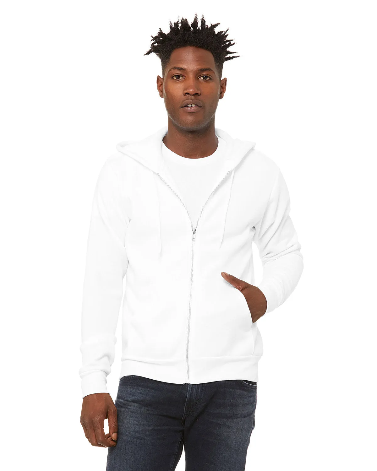 Bella   Canvas 3739 Unisex Poly-Cotton Fleece Full-Zip Kapuzenpullover