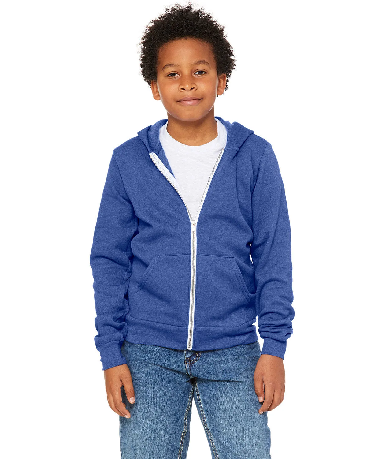 Bella   Canvas 3739Y Jugend-Sponge-Fleece-Full-Zip-Hoodie