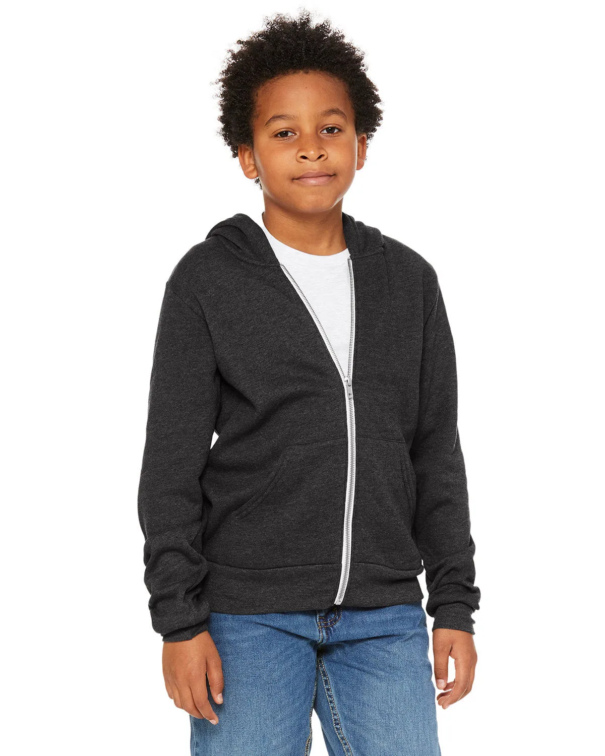 Bella   Canvas 3739Y Jugend-Sponge-Fleece-Full-Zip-Hoodie