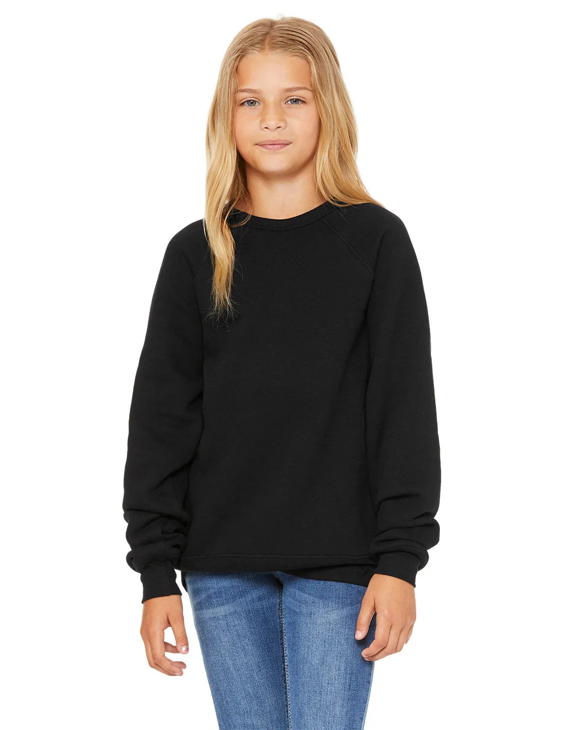 Bella   Canvas 3901Y Jugend-Fleece-Raglan-Sweatshirt