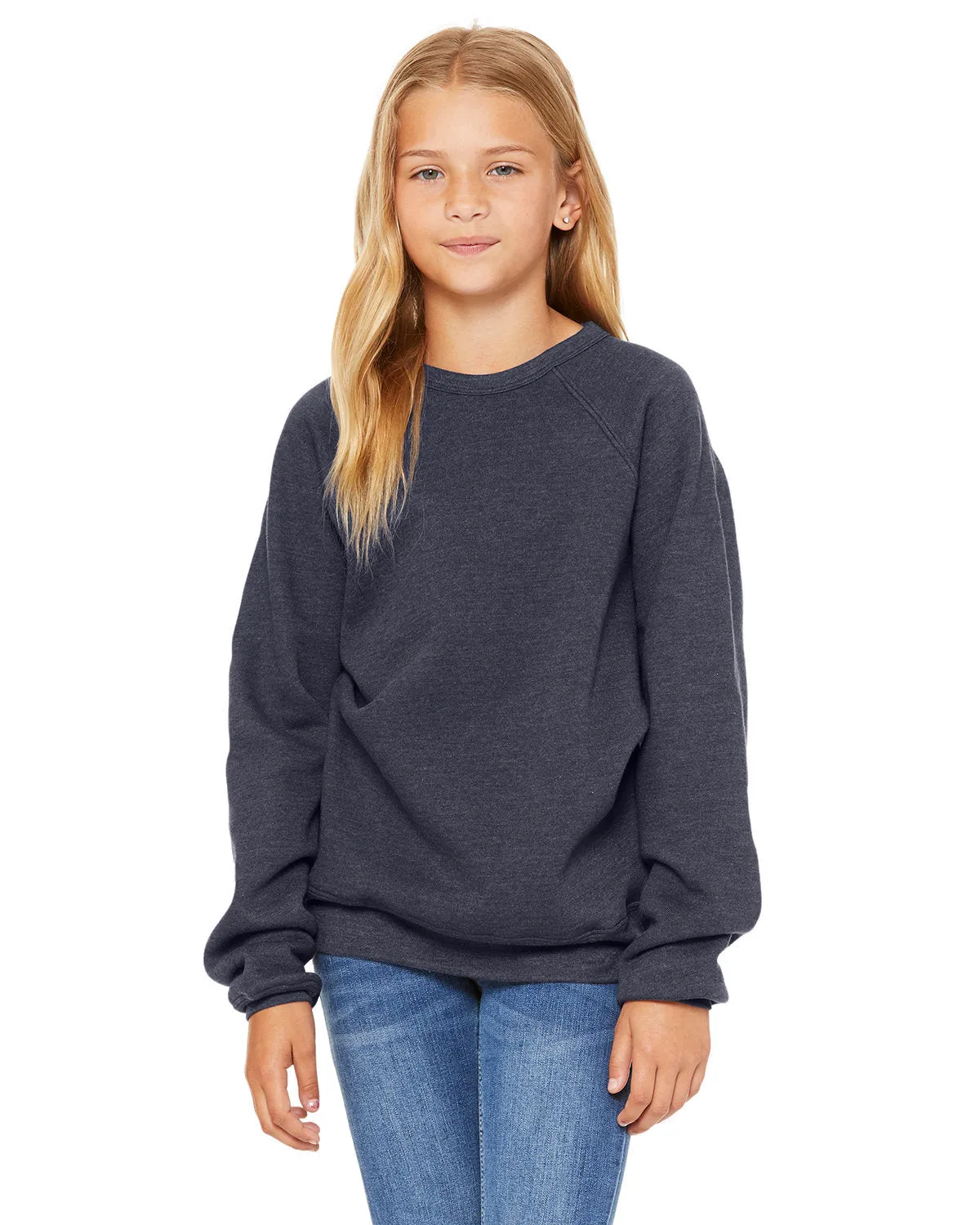 Bella   Canvas 3901Y Jugend-Fleece-Raglan-Sweatshirt