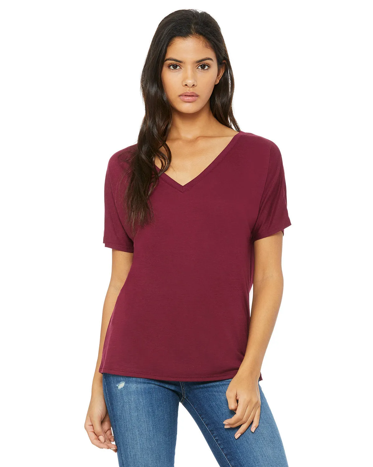 Bella   Canvas 8815 Damen Slouchy V-Ausschnitt T-Shirt