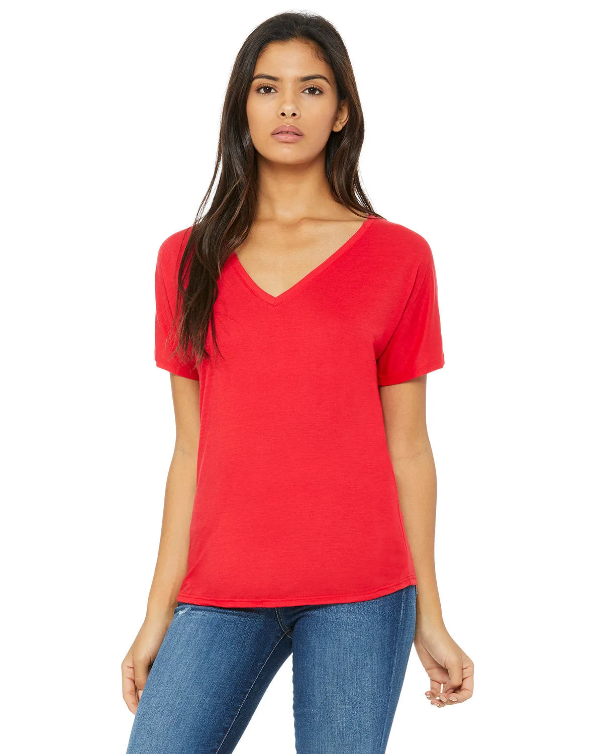 Bella   Canvas 8815 Damen Slouchy V-Ausschnitt T-Shirt