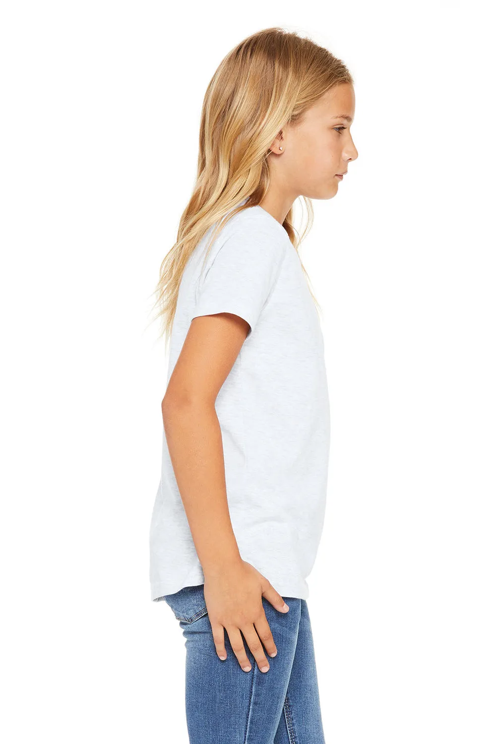Bella   Canvas Jugend-Jersey Kurzarm Rundhals T-Shirt - Aschgrau