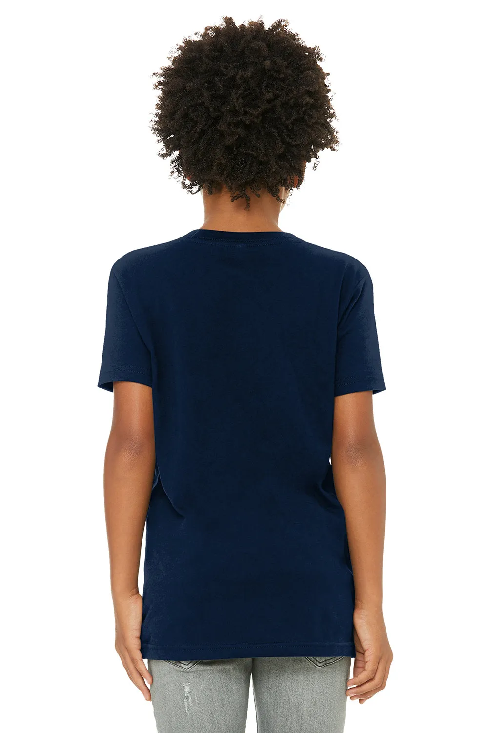 Bella   Canvas Jugend-Jersey Kurzarm Rundhals T-Shirt - Marineblau