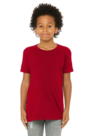 Bella   Canvas Jugend-Jersey Kurzarm Rundhals T-Shirt - Rot