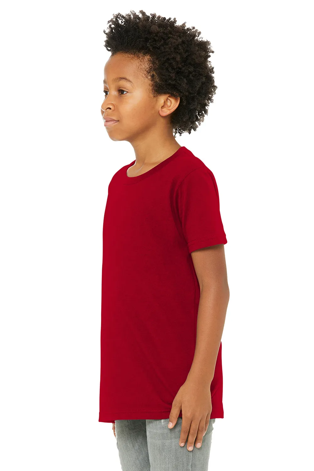 Bella   Canvas Jugend-Jersey Kurzarm Rundhals T-Shirt - Rot