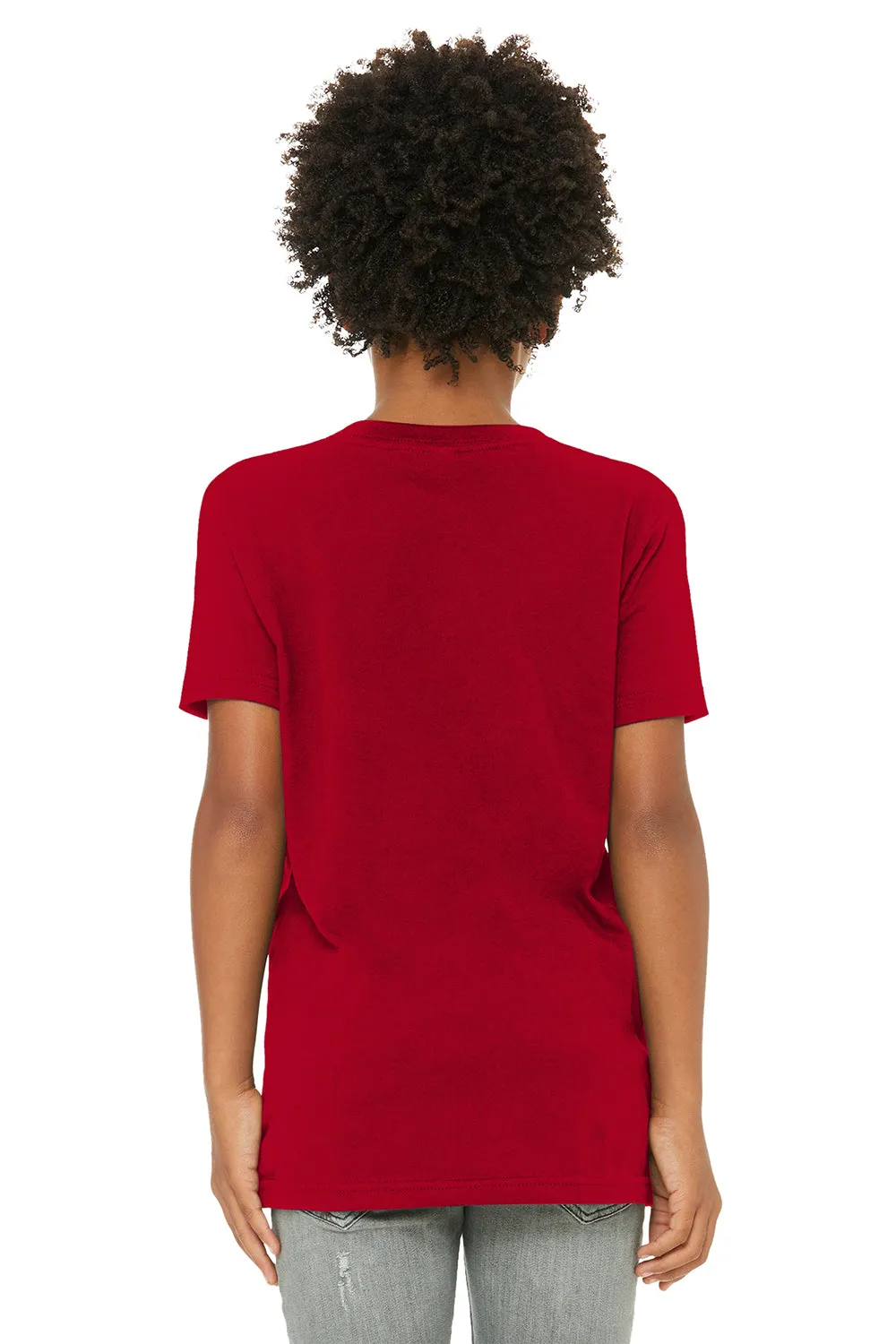 Bella   Canvas Jugend-Jersey Kurzarm Rundhals T-Shirt - Rot
