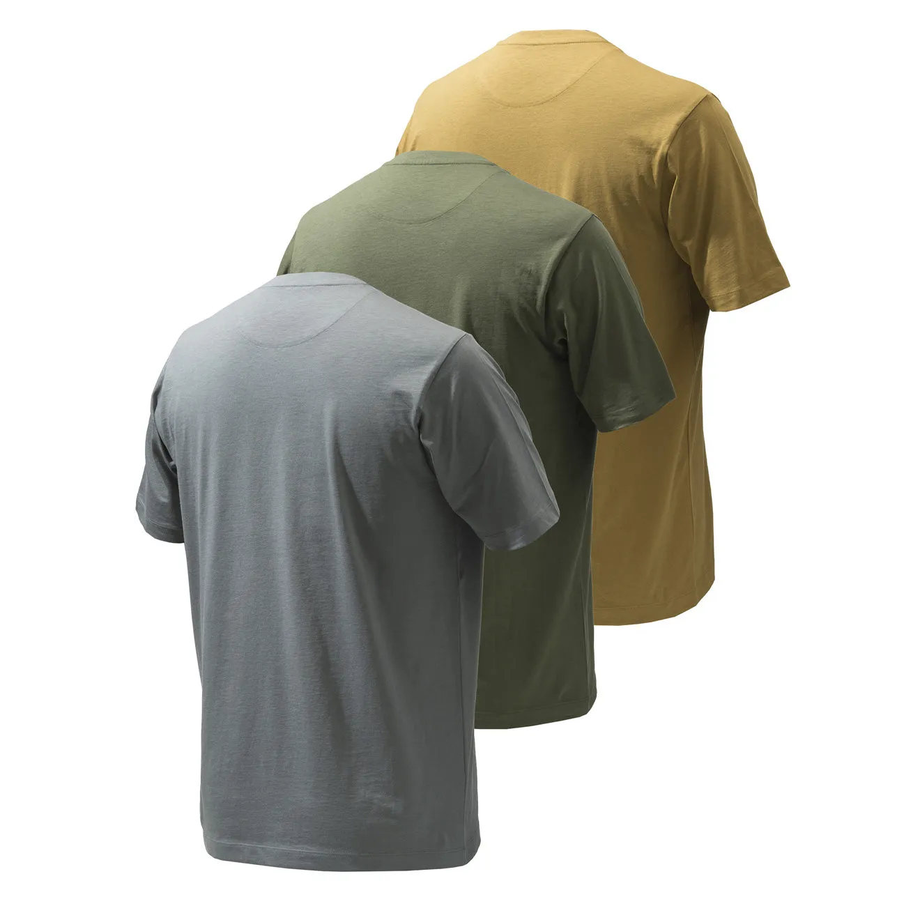 Beretta Set aus 3 Corporate T-Shirts in Coyote / Smoked Pearl / Grün