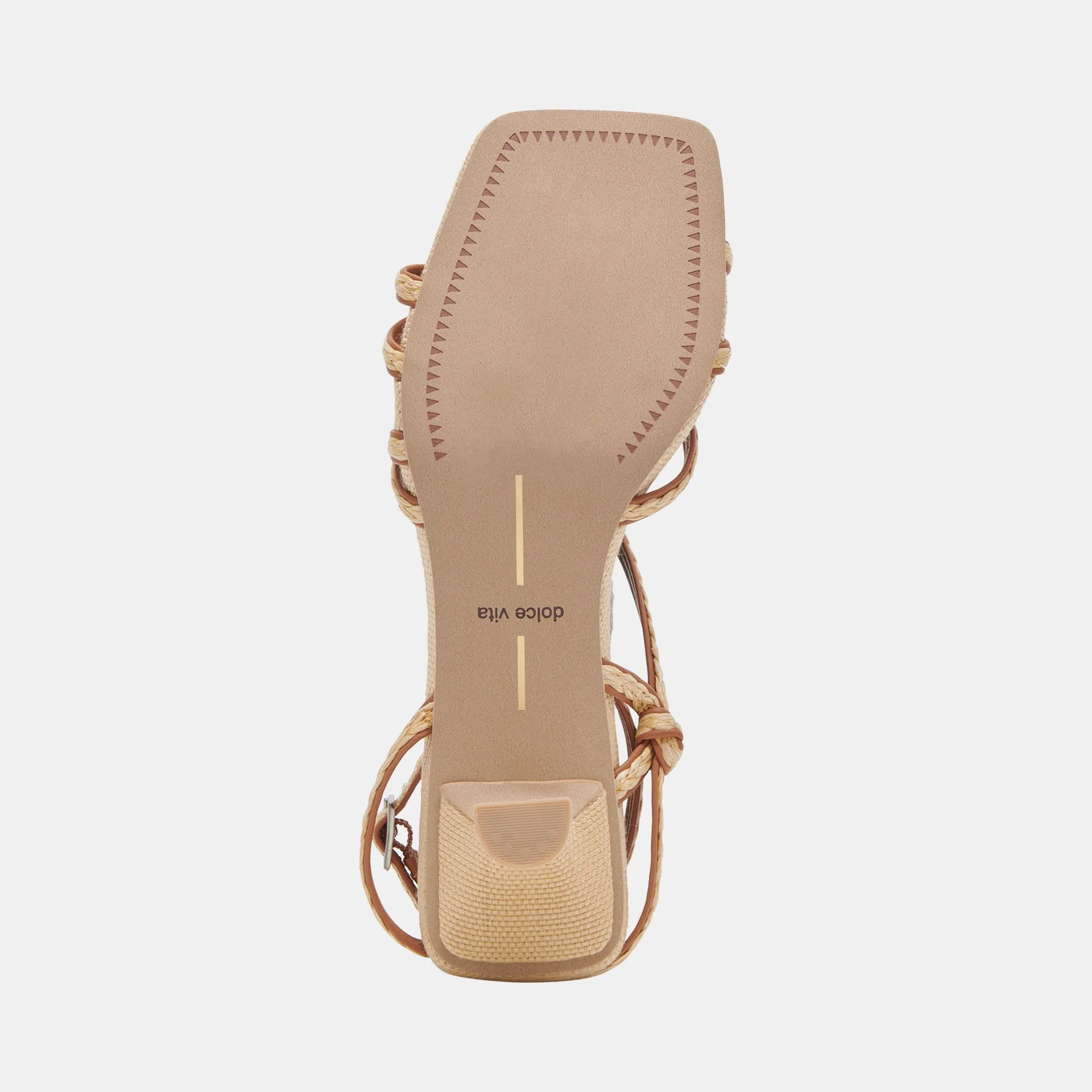 BEV GEFLOCHTENE BREITE ABSÄTZE BRAUN NATURJUTE