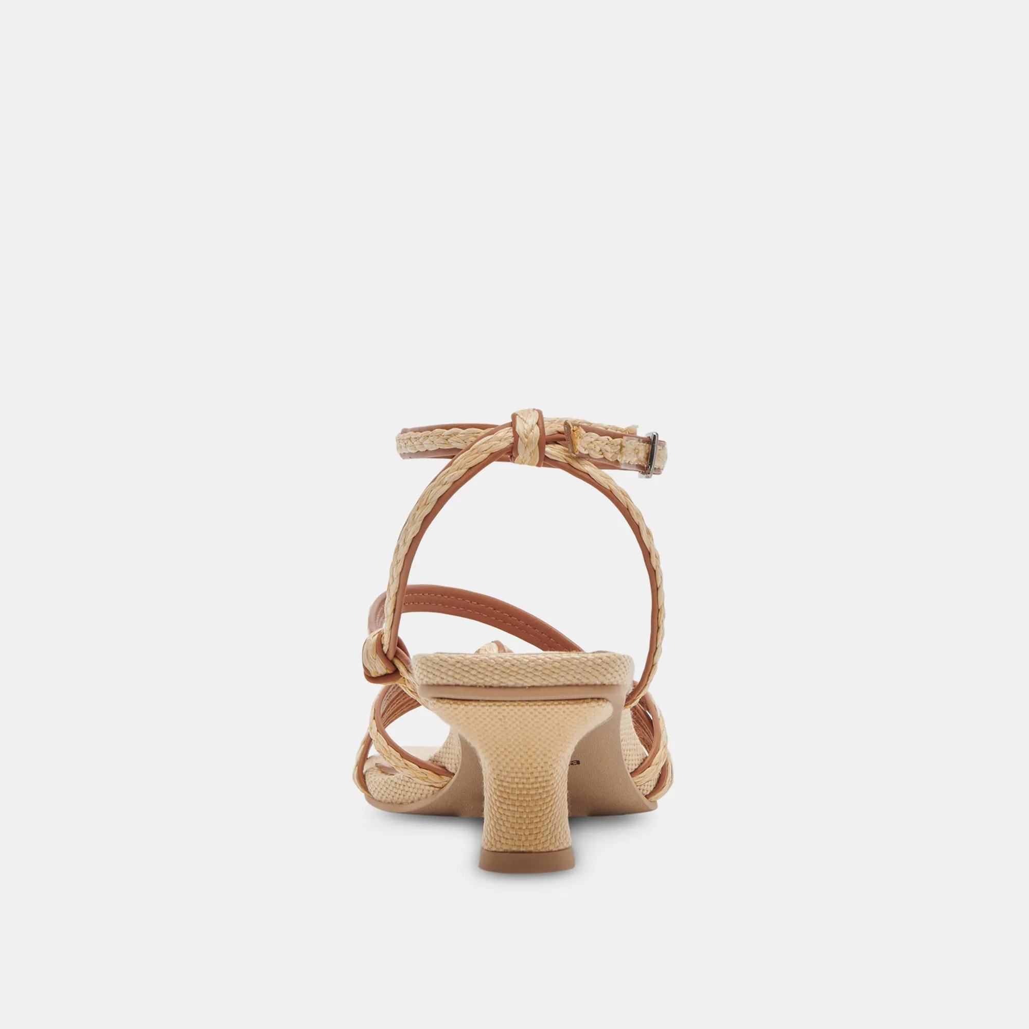 BEV GEFLOCHTENE BREITE ABSÄTZE BRAUN NATURJUTE