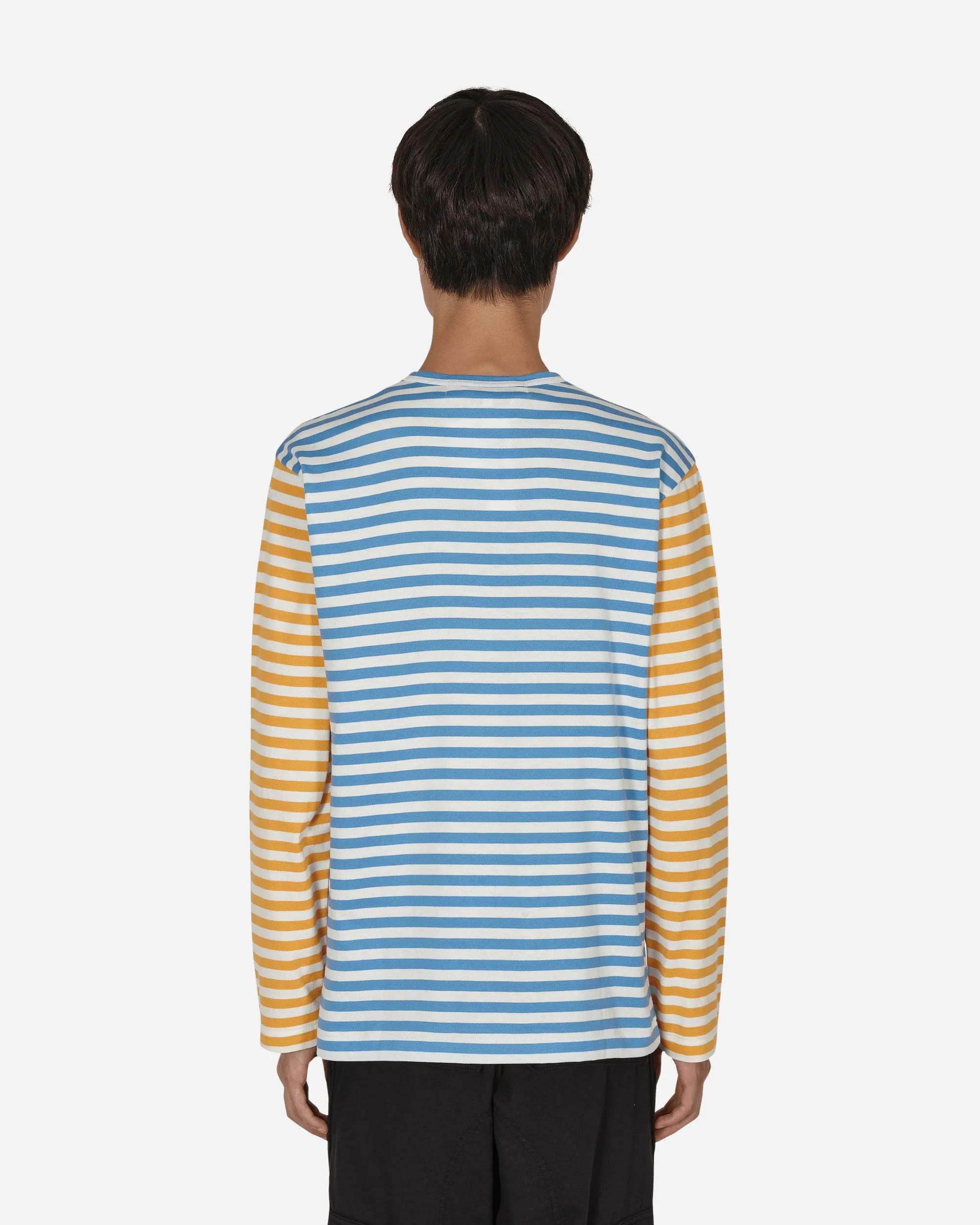Zweifarbiges Streifen-Langarmshirt Blau