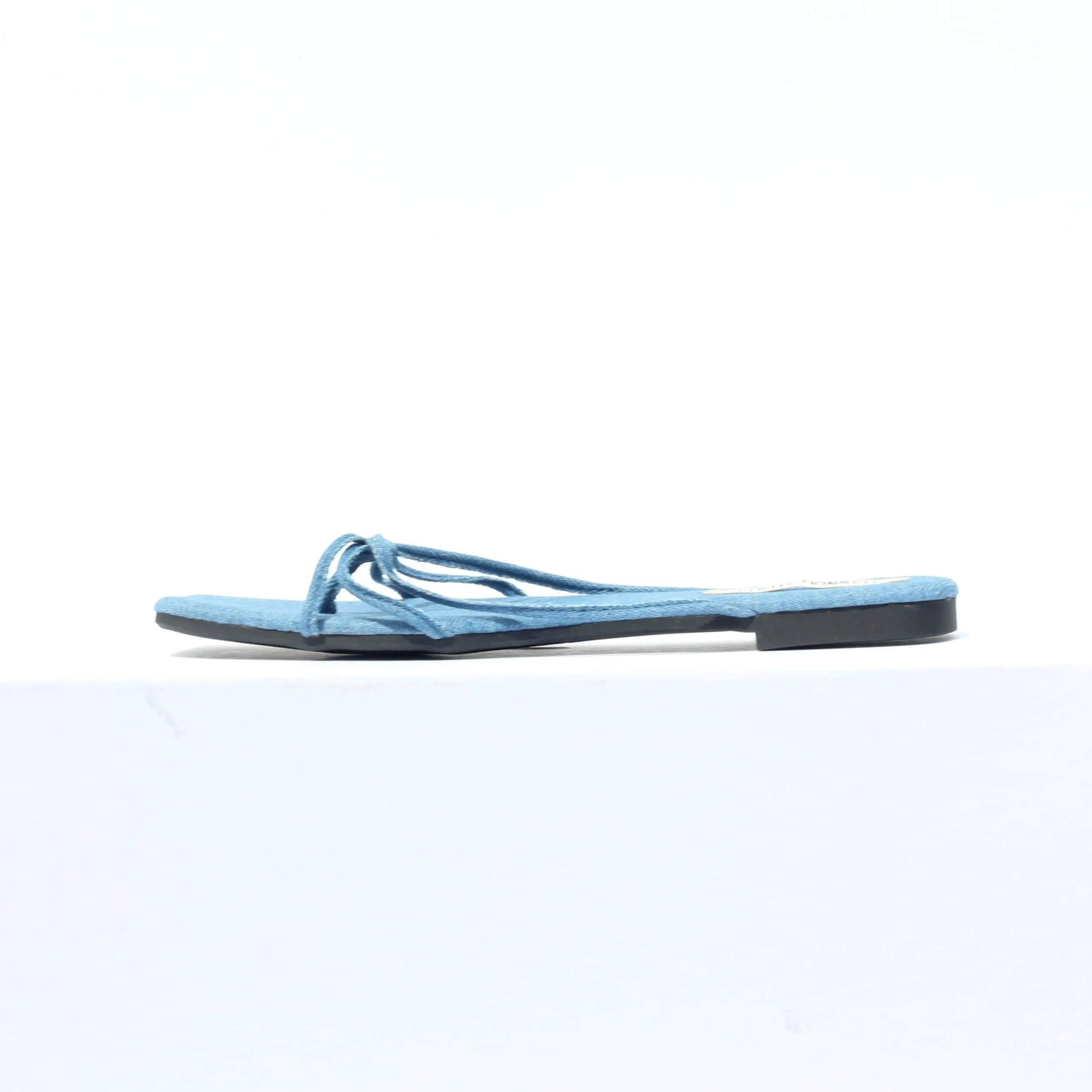 Bianca Vegan Organic Cotton Denim Sandale | Blau