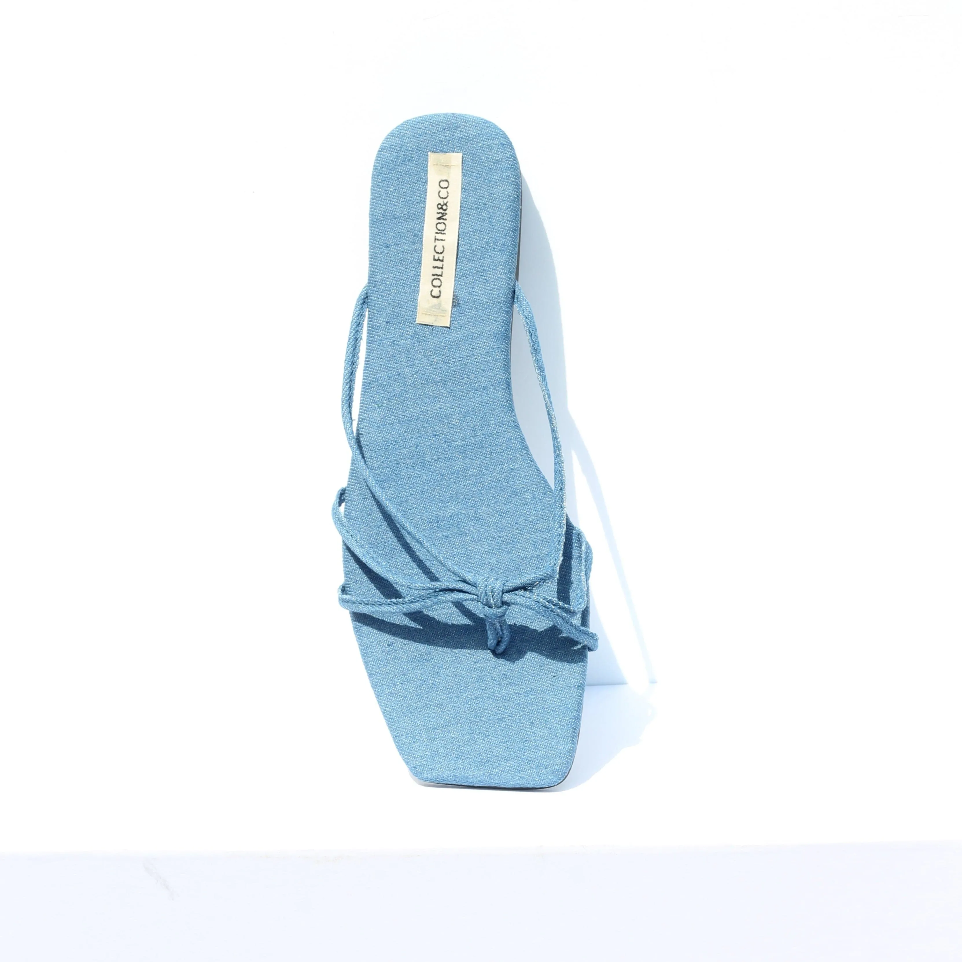 Bianca Vegan Organic Cotton Denim Sandale | Blau