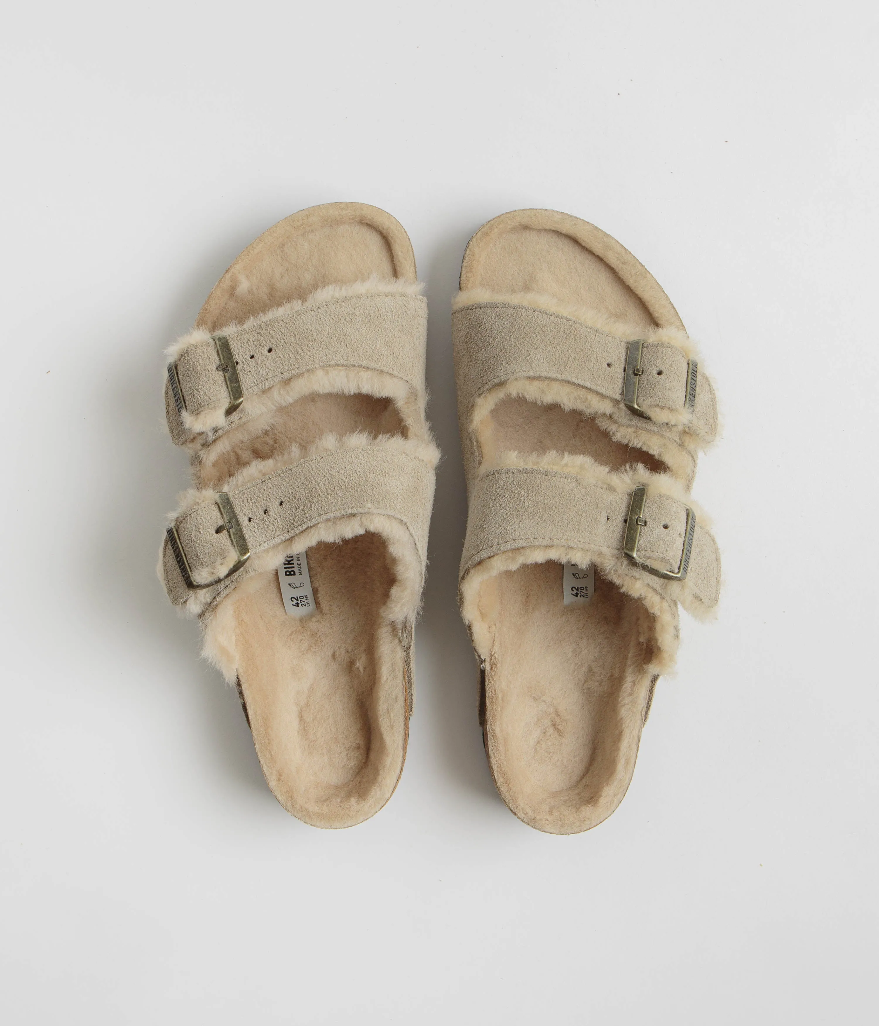 Birkenstock Arizona Shearling Sandalen - Birkenschuhe in Taube