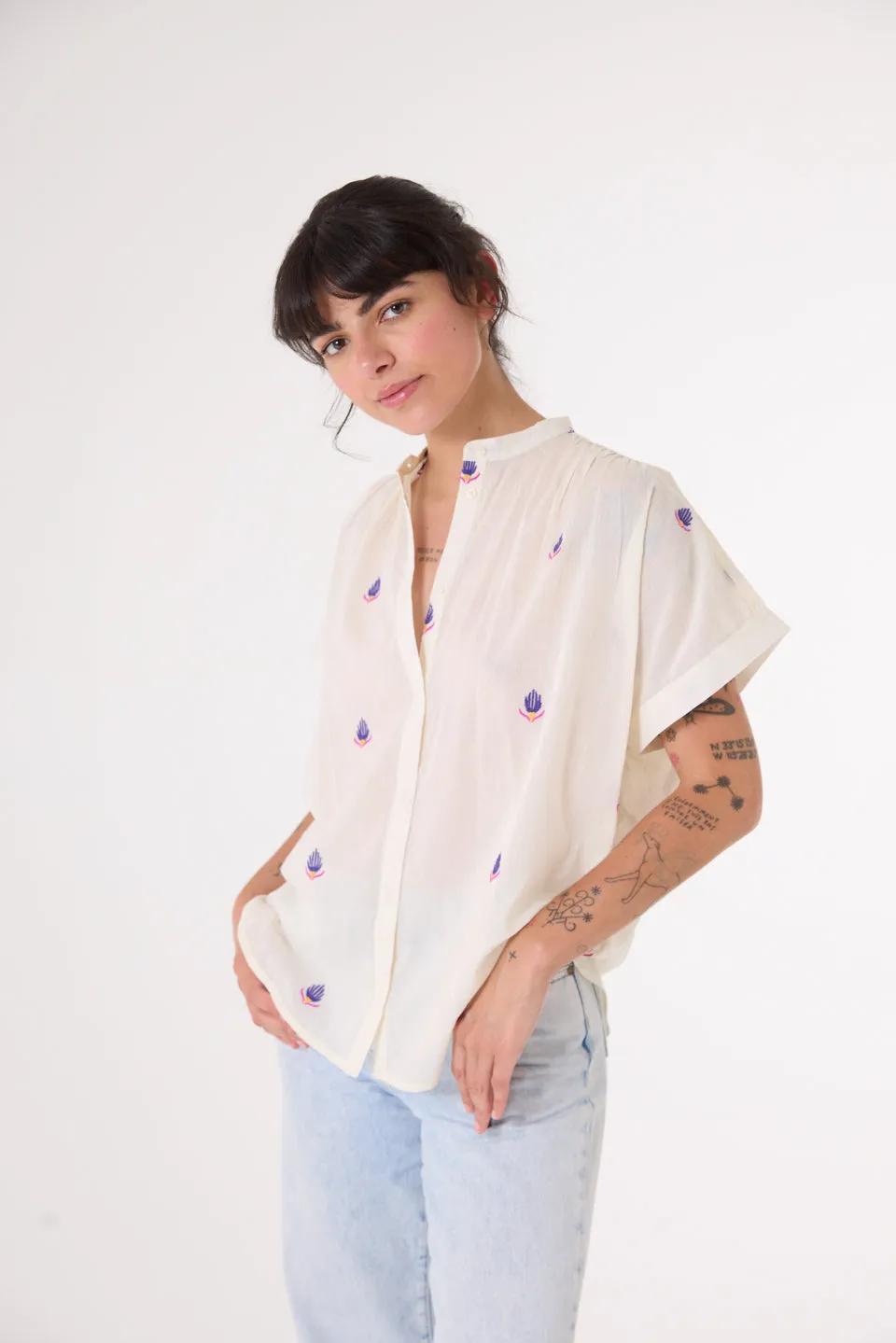 Bluse Brodee Maya Maya Blume Mehrfarbig